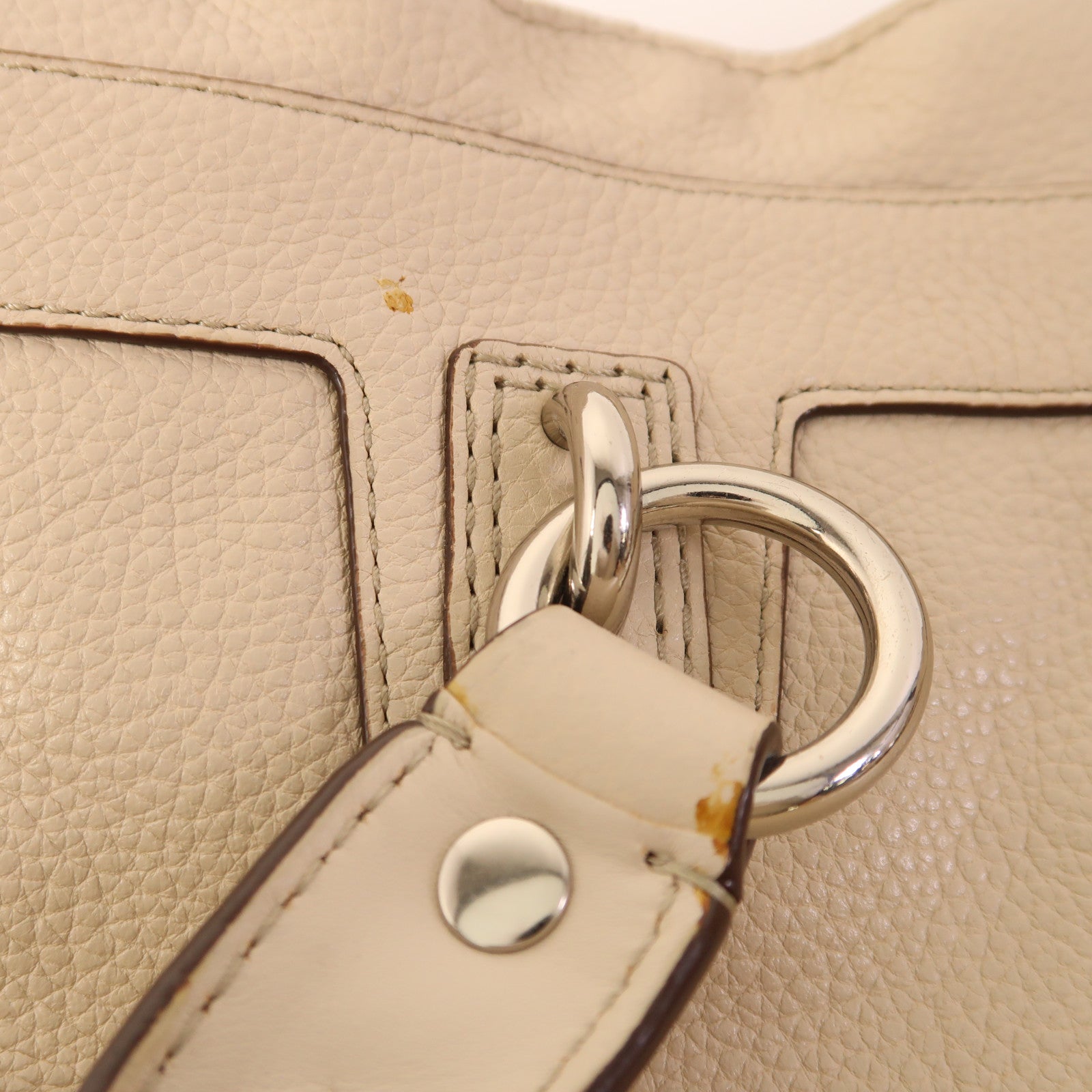 COACH 牛皮皮革Shoulder Bag銀扣肩背袋