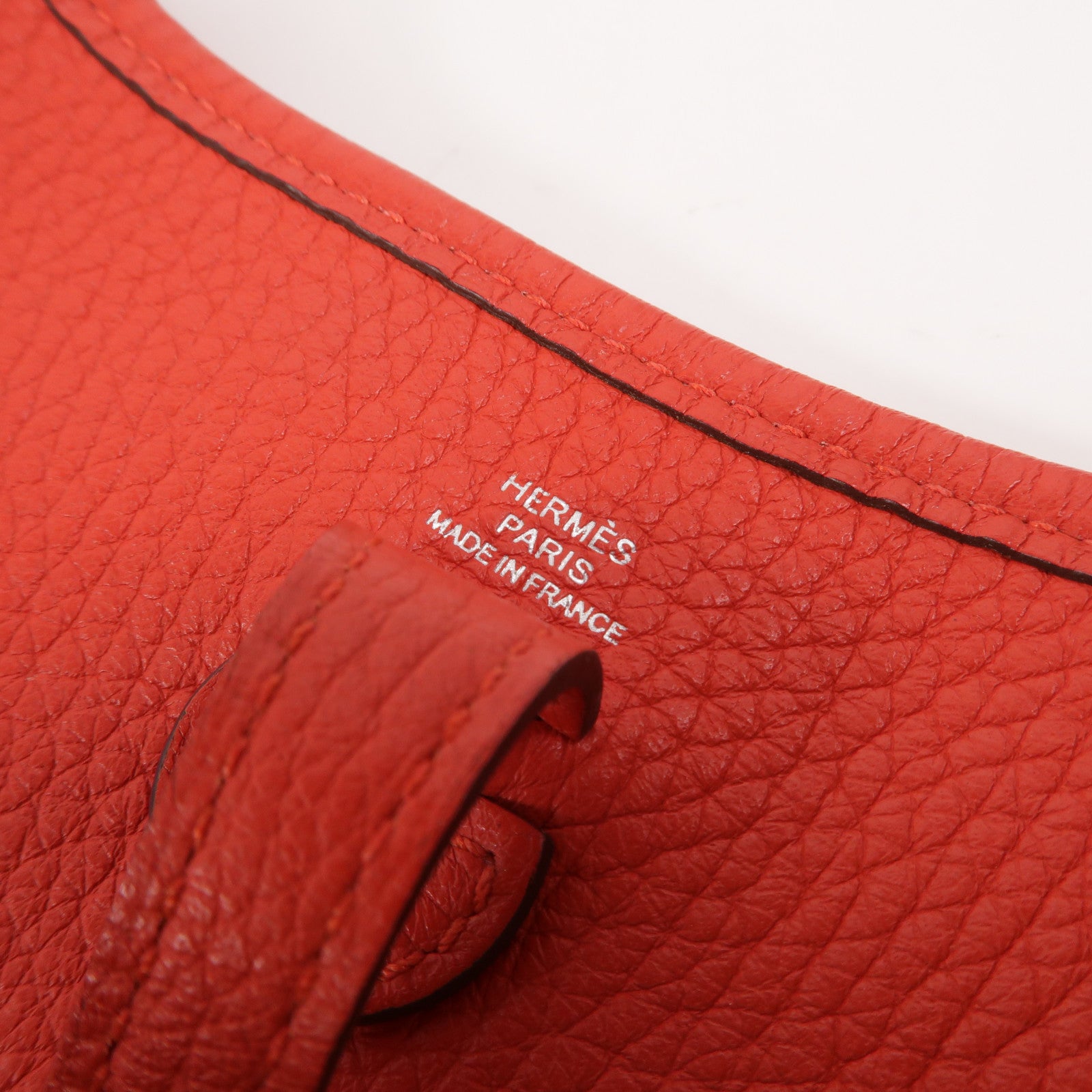 HERMES Clemence皮革Evelyne TPM肩背袋Rouge de Coeur