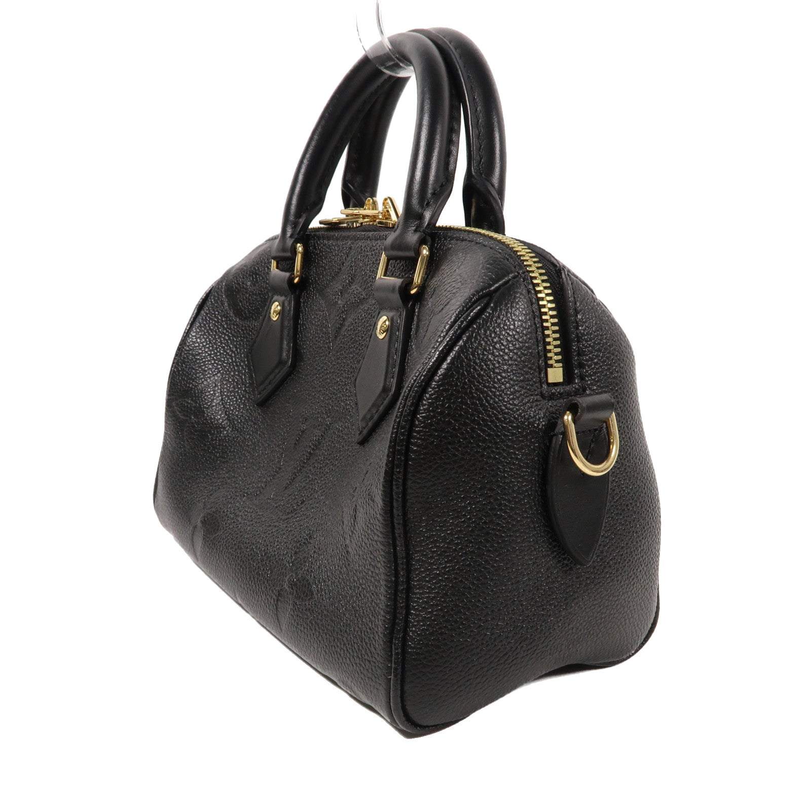 LOUIS VUITTON Monogram Empreinte Speedy Bandouliere 20金扣手挽肩背兩用袋黑色