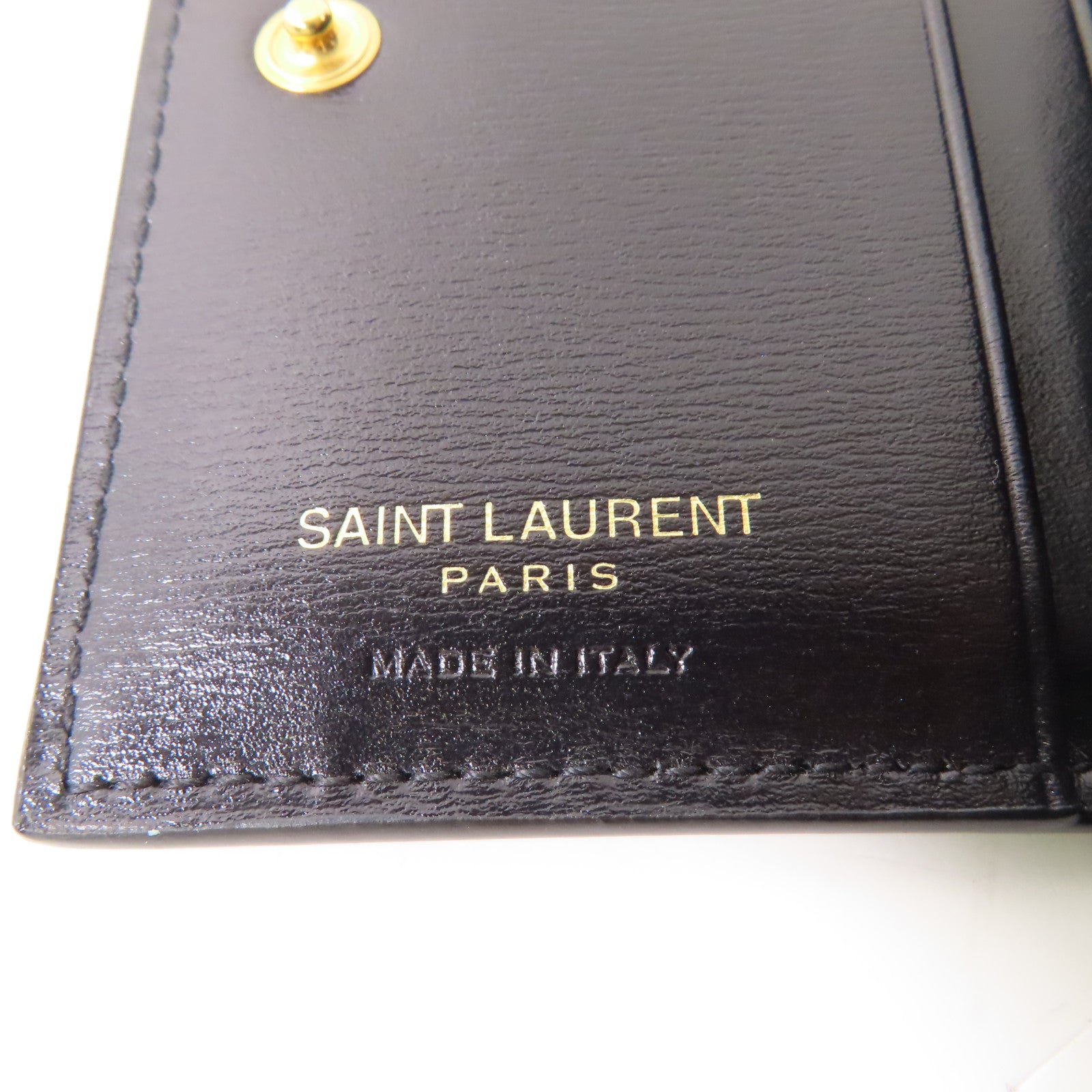 SAINT LAURENT 牛皮皮革Wallet金扣錢包