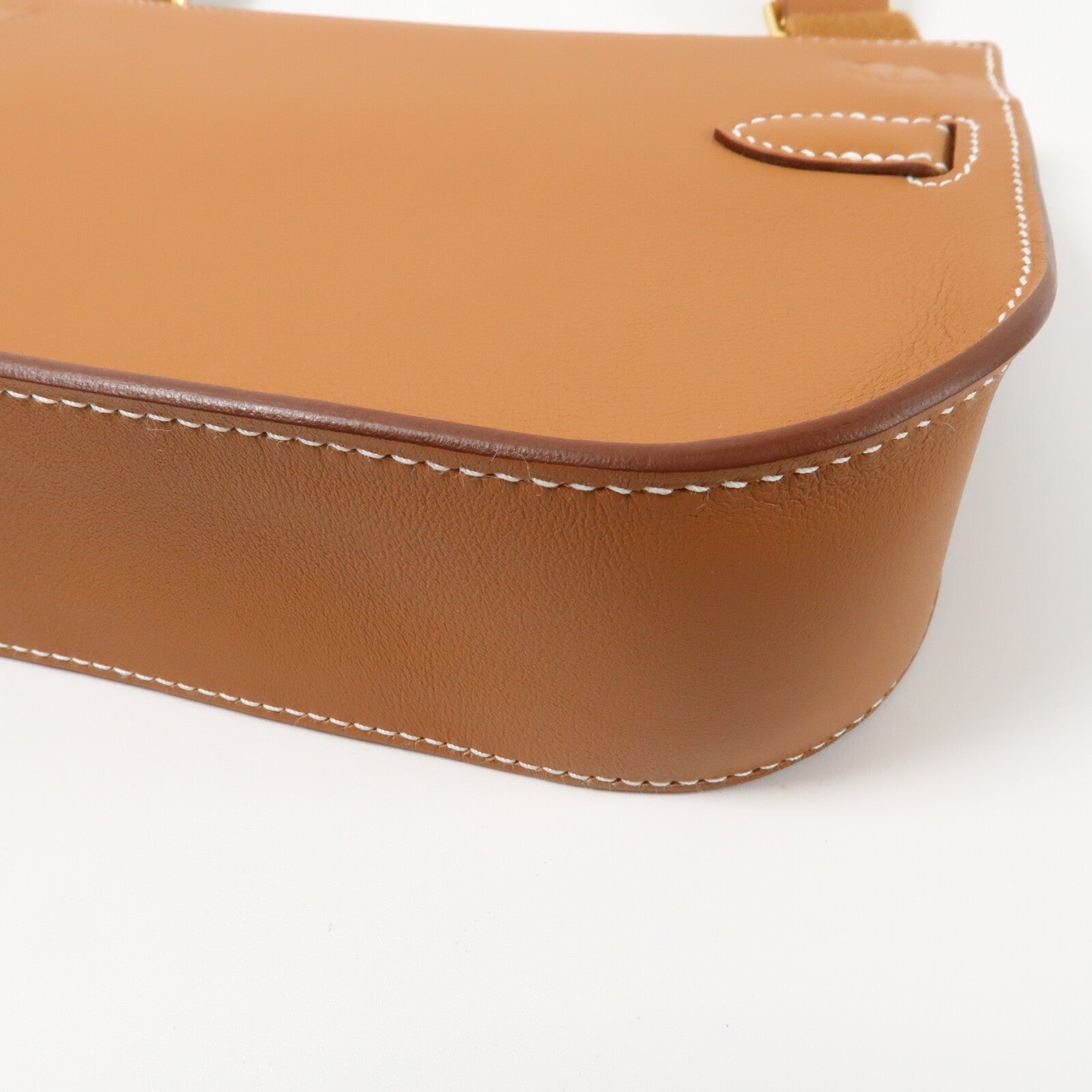 HERMES Swift皮革Mini Jypsiere銀扣肩背袋Gold