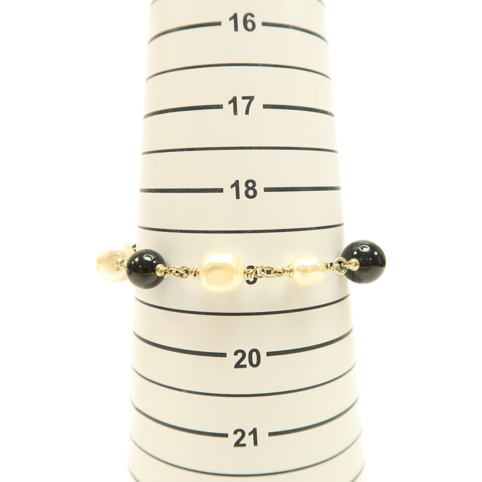 CHANEL 金屬/PVC Bracelet手鏈金色/黑色/白色