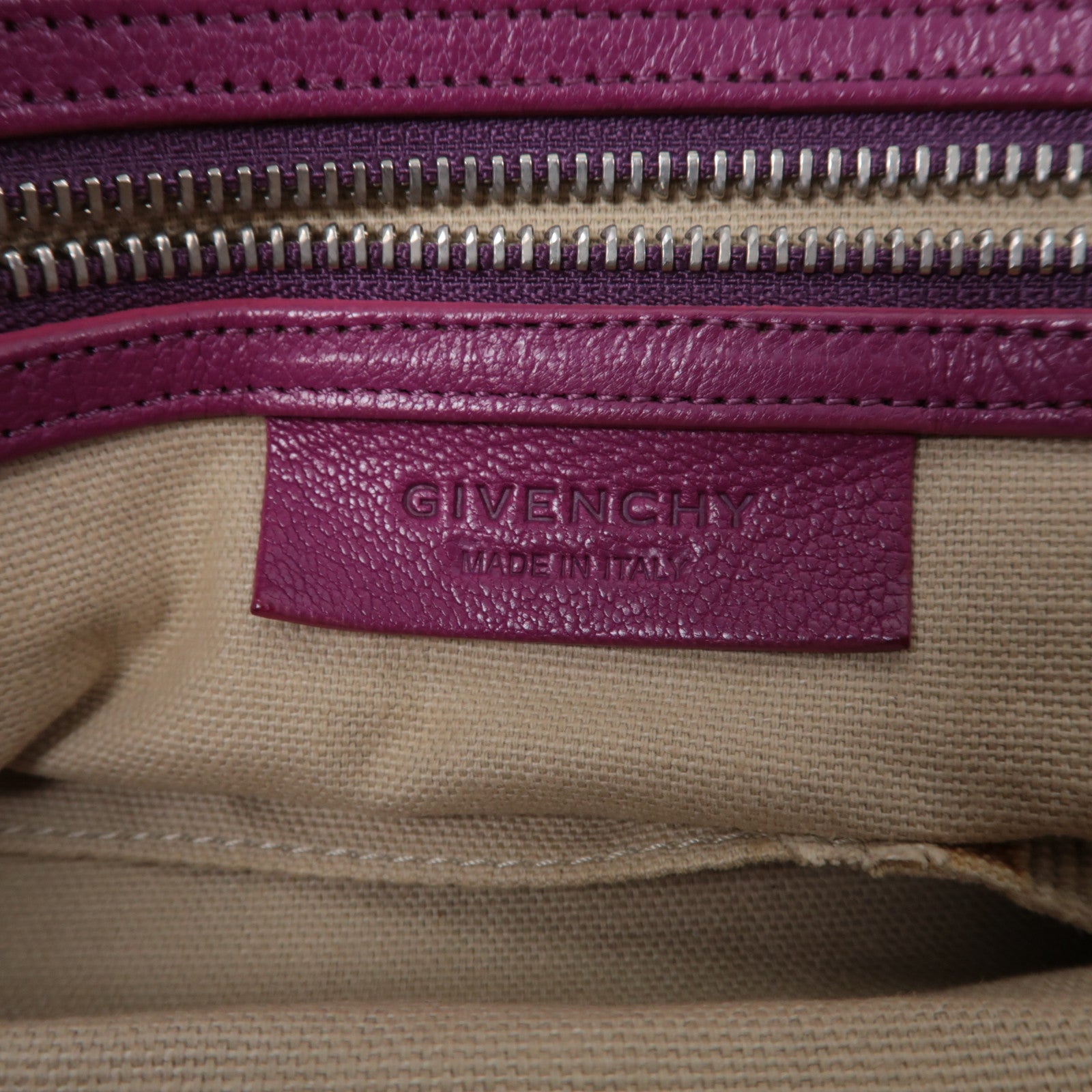 GIVENCHY 【激減優惠】牛皮皮革Pandora銀扣手挽肩背兩用袋紫色