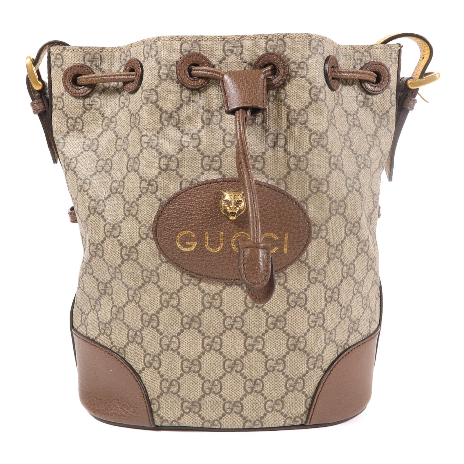 GUCCI 塗層帆布Neo Vintage GG Supreme Backpack金扣肩背兩用袋