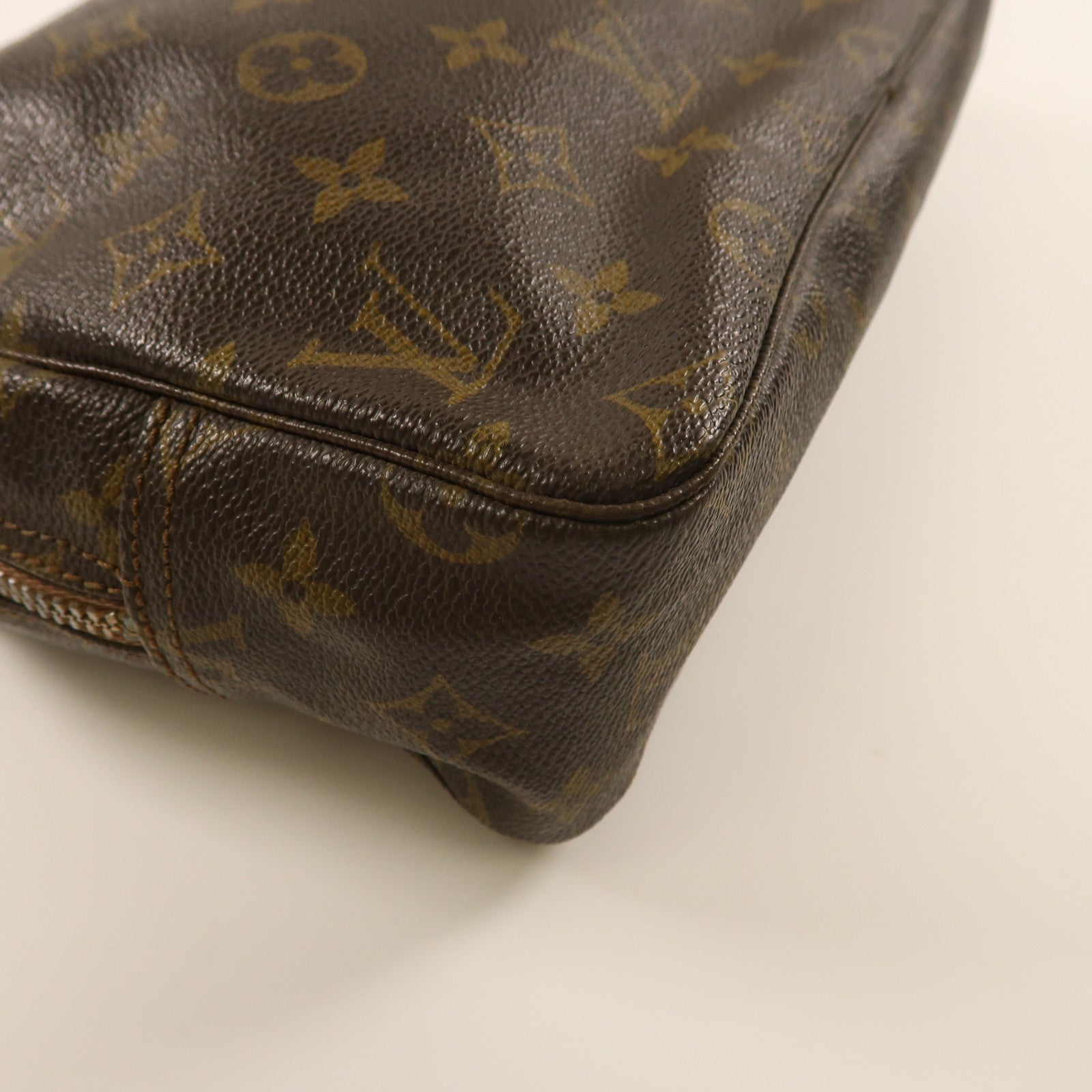 LOUIS VUITTON Monogram Trousse Toilette銀扣手拿包啡色
