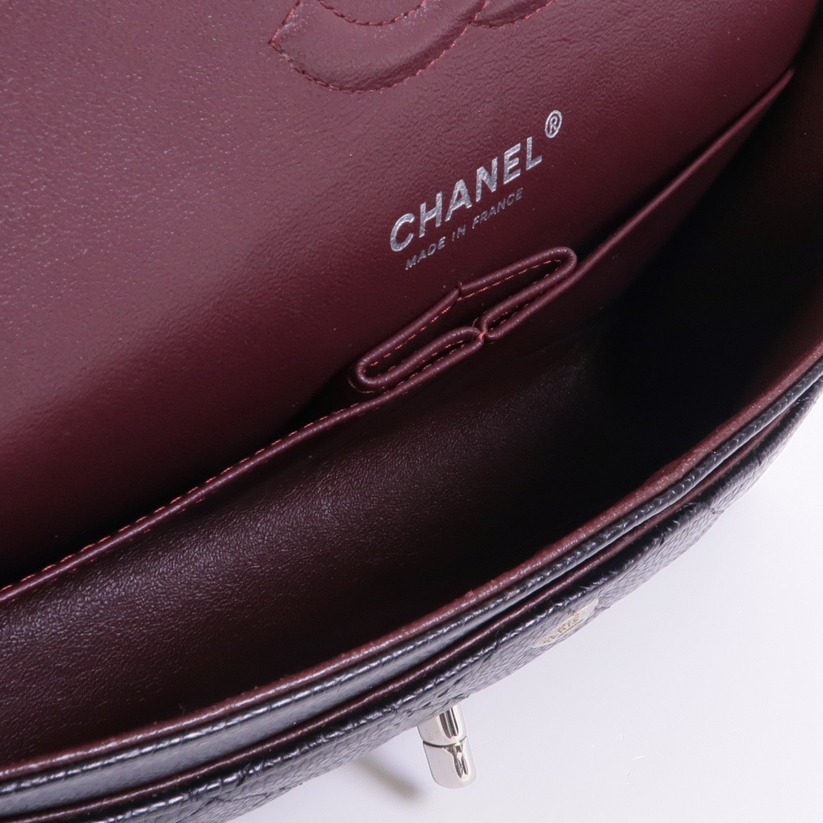 CHANEL 牛皮皮革Classic 25銀扣鏈帶肩背袋