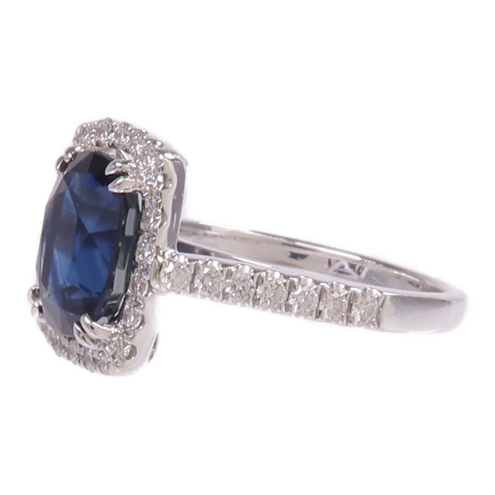 JEWELRY 18K白金Sapphire Diamond Ring藍寶石/鑽石戒指US#5
