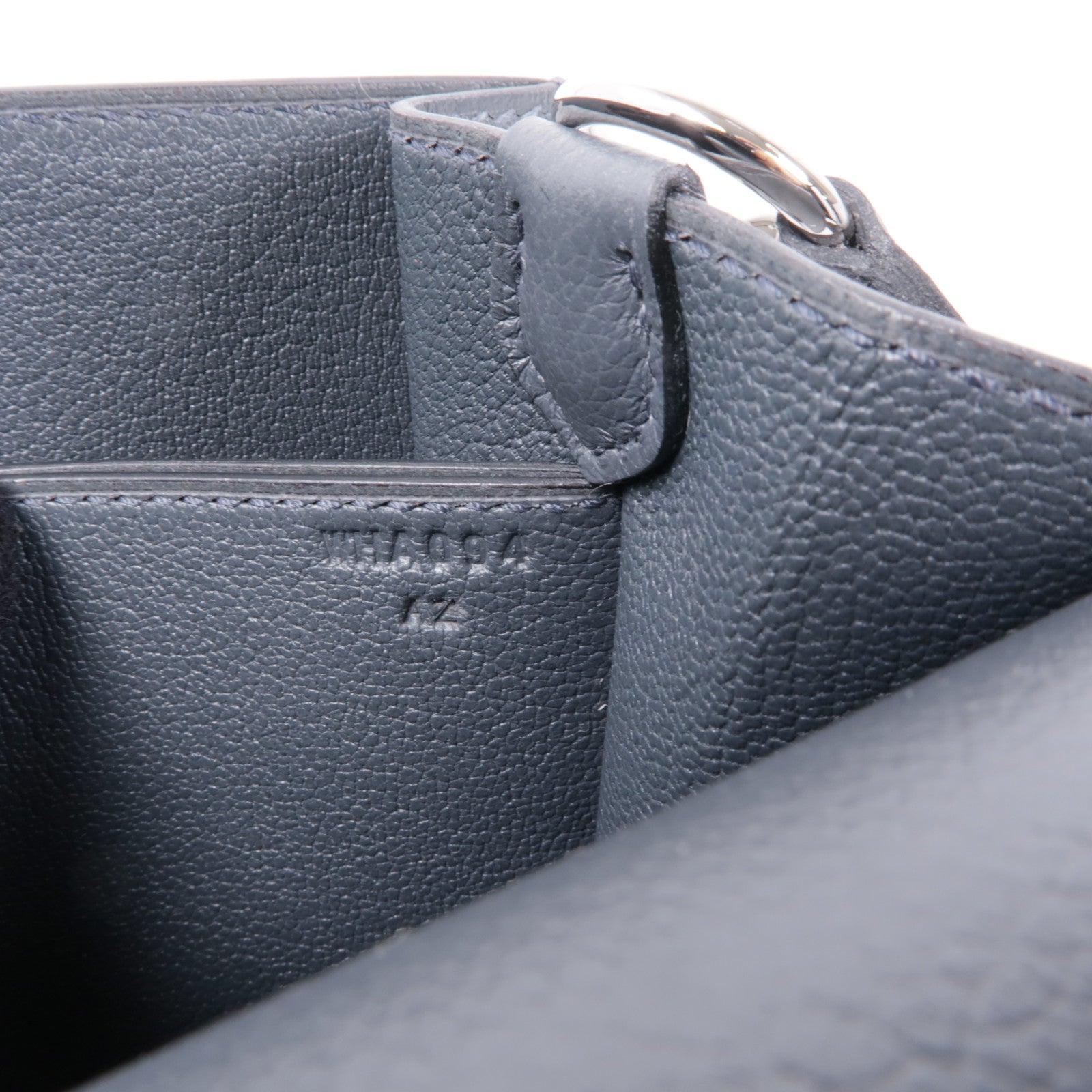 HERMES Evercolor皮革Mini Roulis銀扣肩背袋Gris Misty