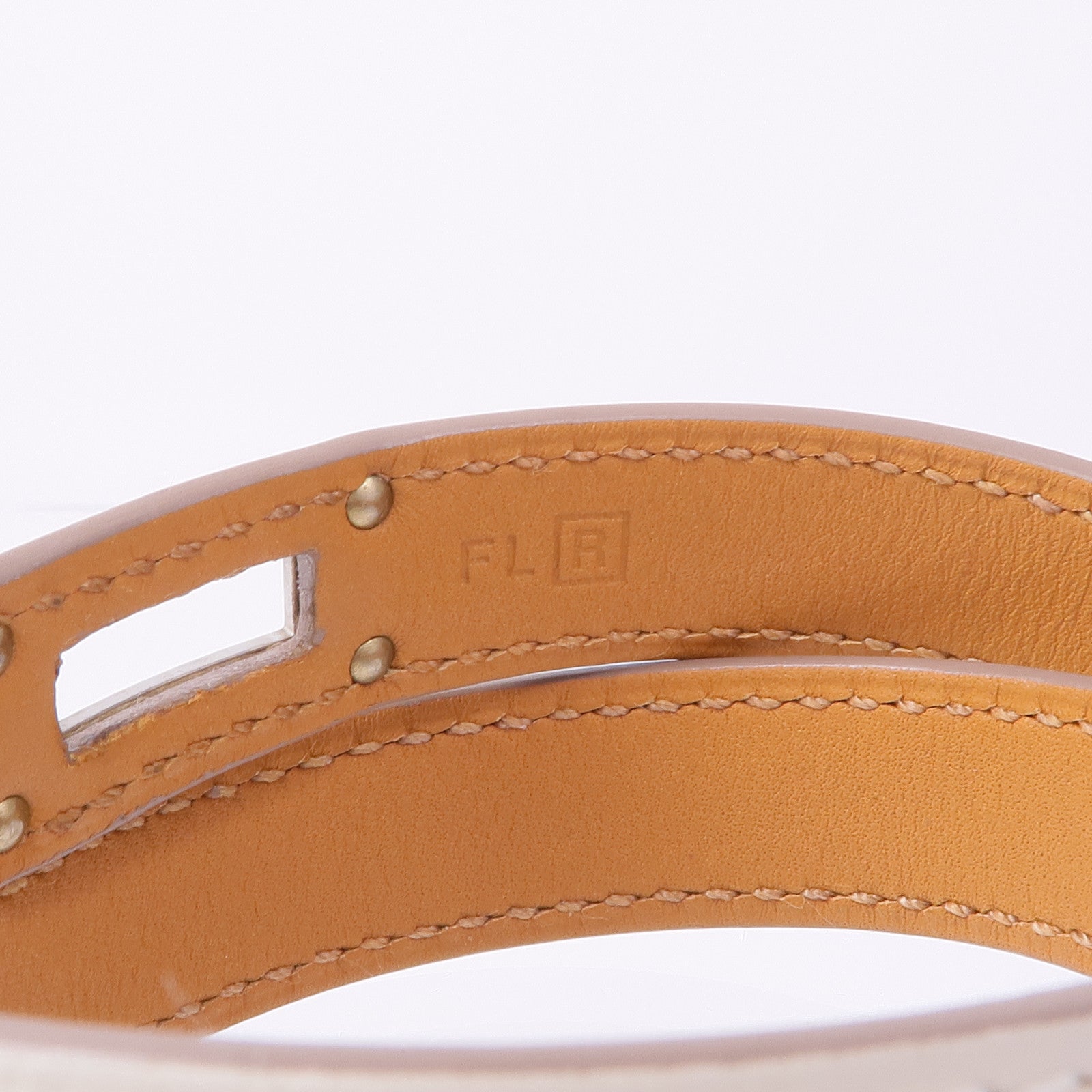 HERMES Swift皮革Kelly Double Tour Bracelet銀扣手帶