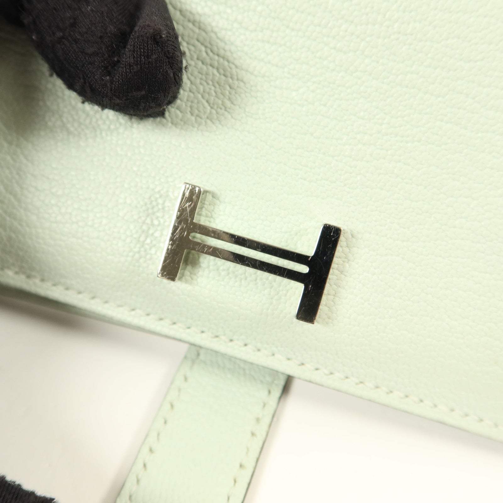 HERMES 【激減優惠】Chevre皮革Bearn Mini Wallet錢包Vert Peppermint