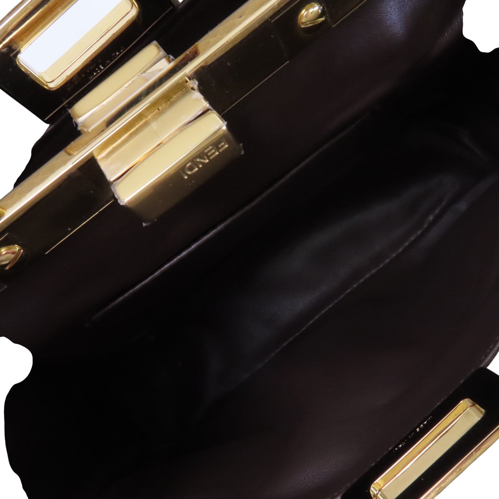FENDI 蛇皮皮革Peekaboo金扣手挽肩背袋兩用袋