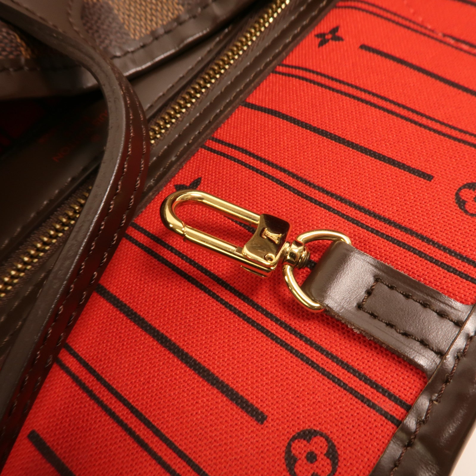LOUIS VUITTON Damier Neverfull GM金扣肩背袋