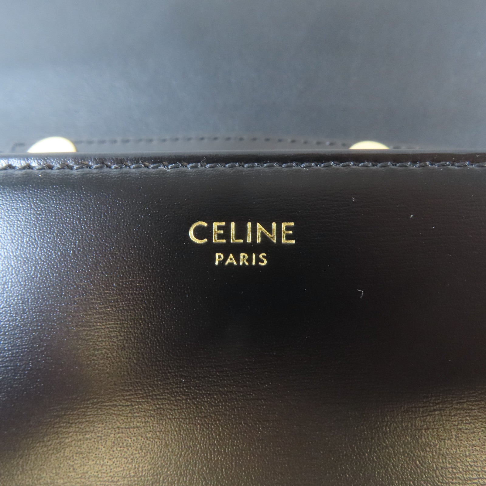 CELINE 牛皮皮革Shoulder Bag金扣肩背袋黑色