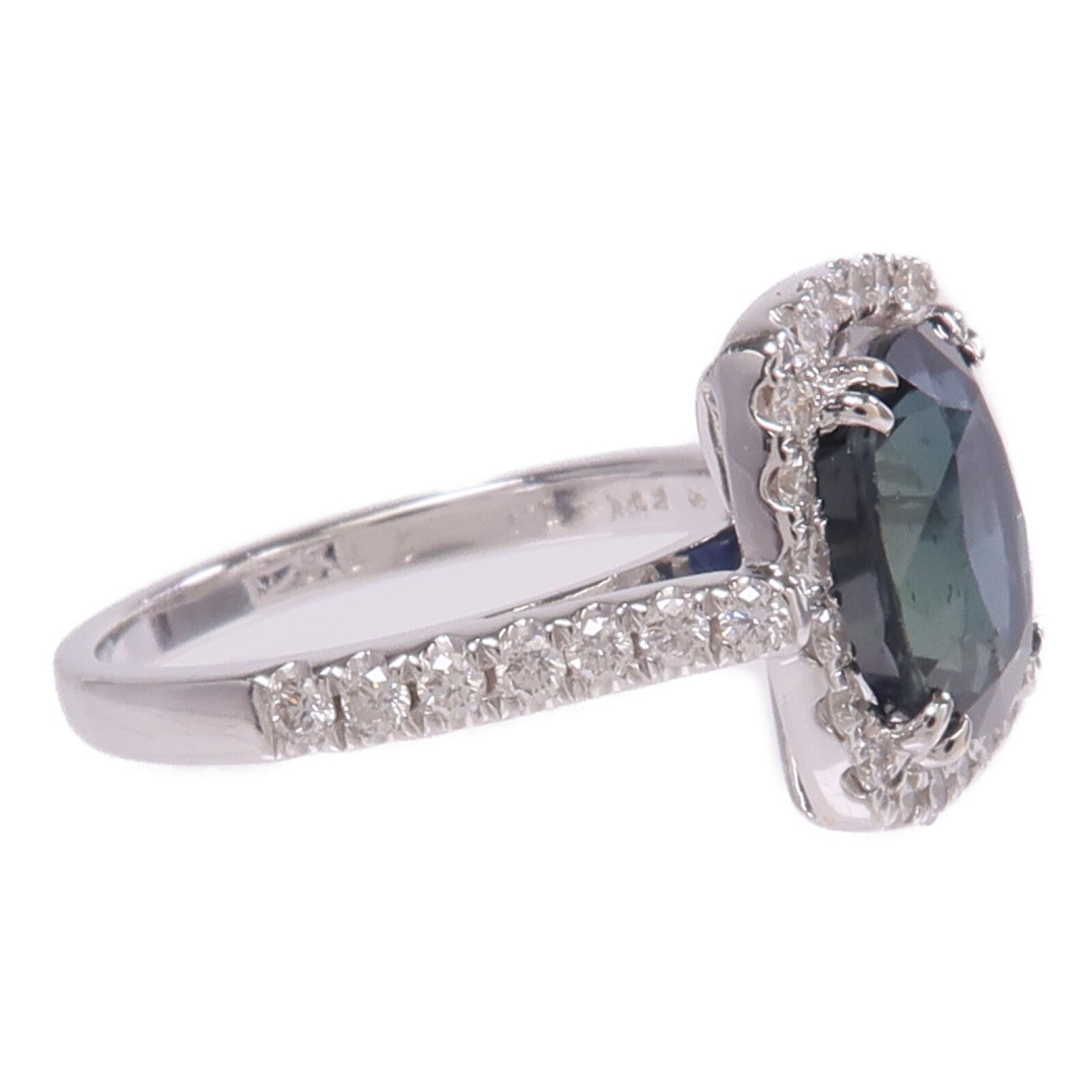 JEWELRY 18K白金Sapphire Diamond Ring藍寶石/鑽石戒指US#5