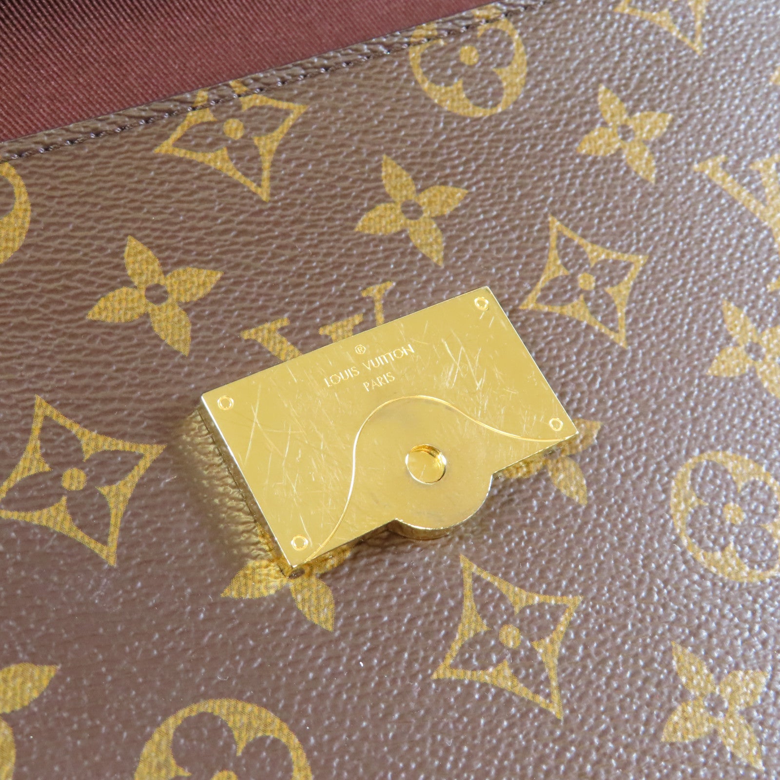 LOUIS VUITTON Monogram Cluny MM金扣手挽肩背兩用袋啡色
