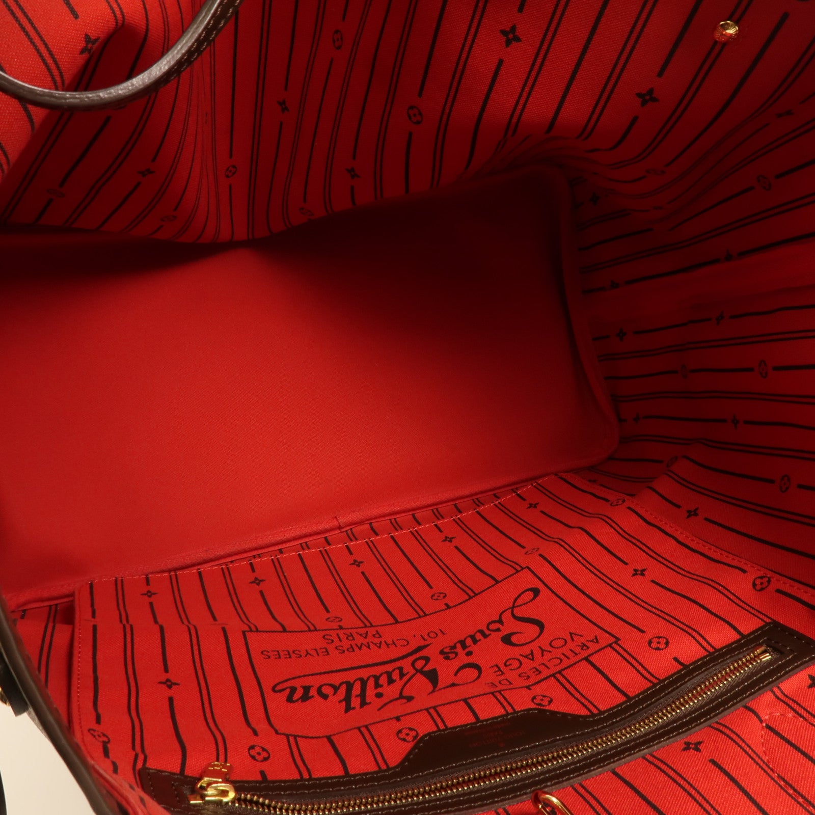 LOUIS VUITTON Damier Neverfull GM金扣肩背袋