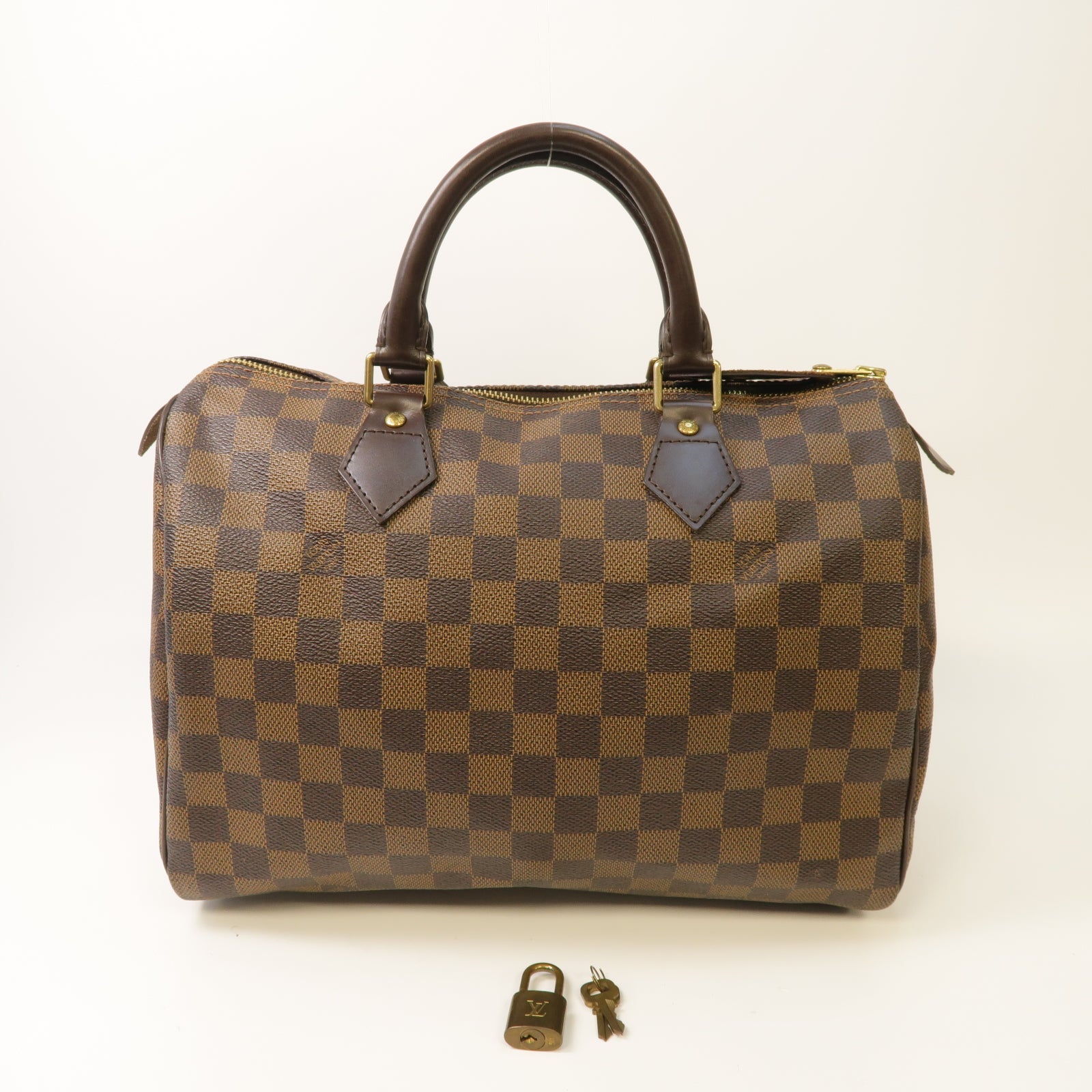 LOUIS VUITTON 【激減優惠】Damier Speedy 30金扣手挽袋啡色