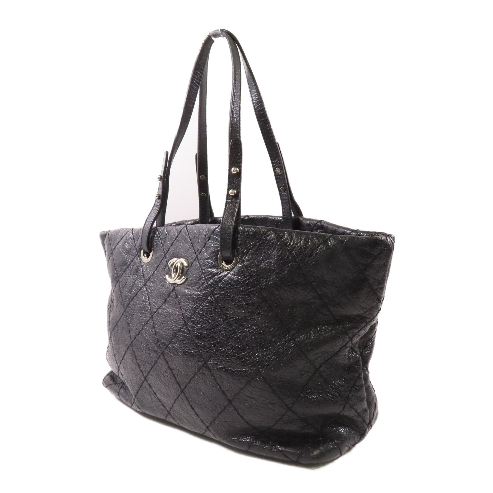 CHANEL 牛皮皮革Shoulder Bag銀扣肩背袋