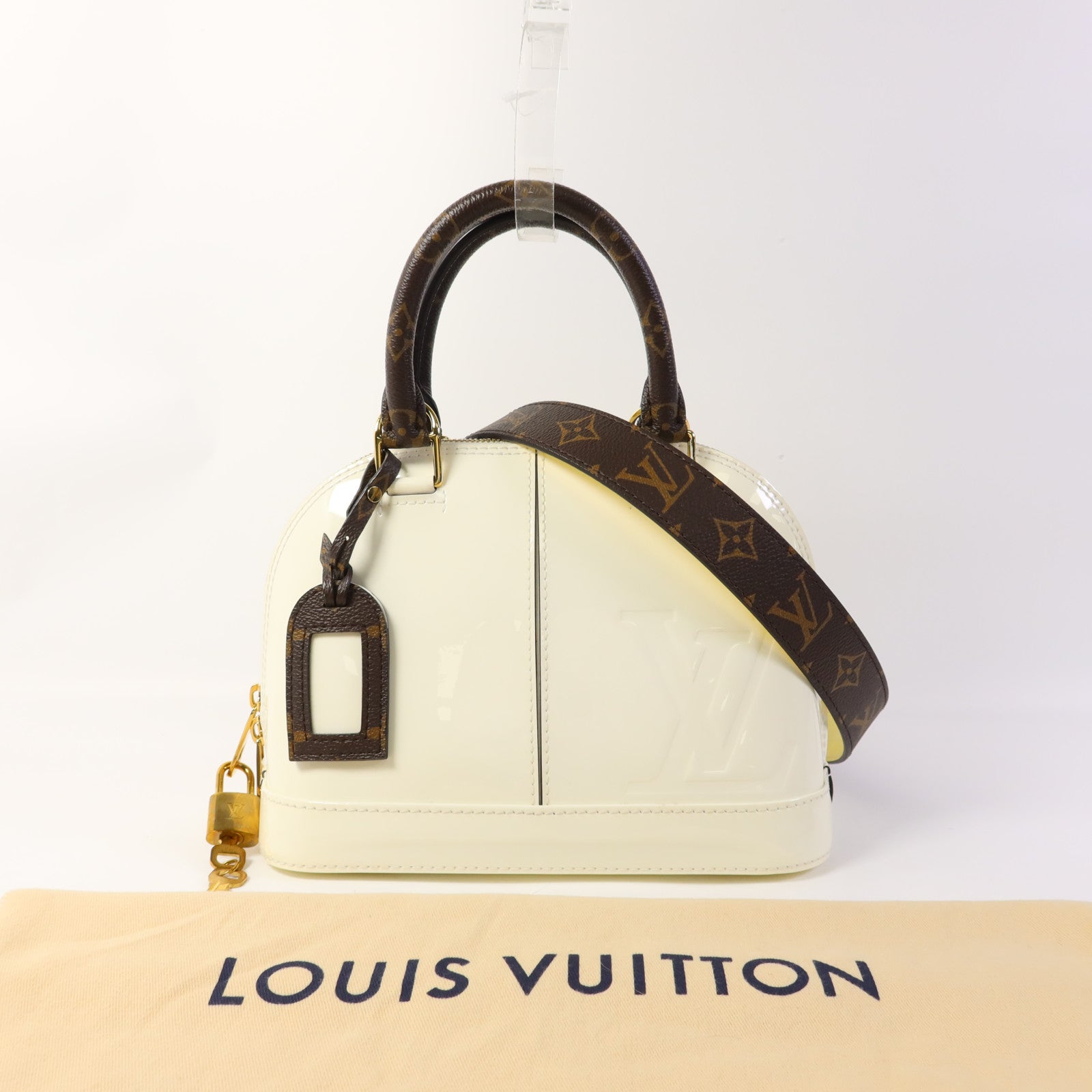 LOUIS VUITTON Vernis Alma BB金扣手挽肩背兩用袋