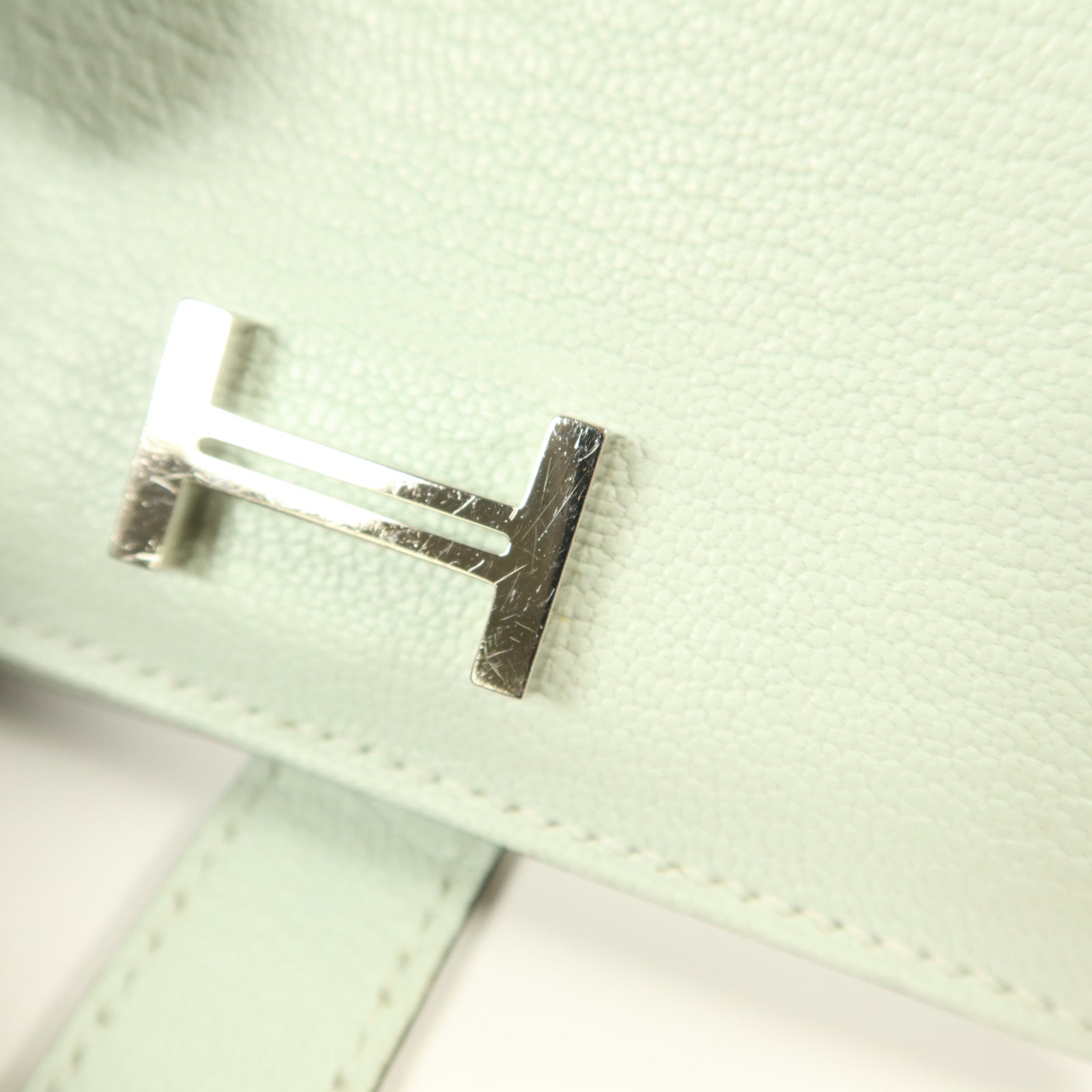 HERMES 【激減優惠】Chevre皮革Bearn Mini Wallet錢包Vert Peppermint