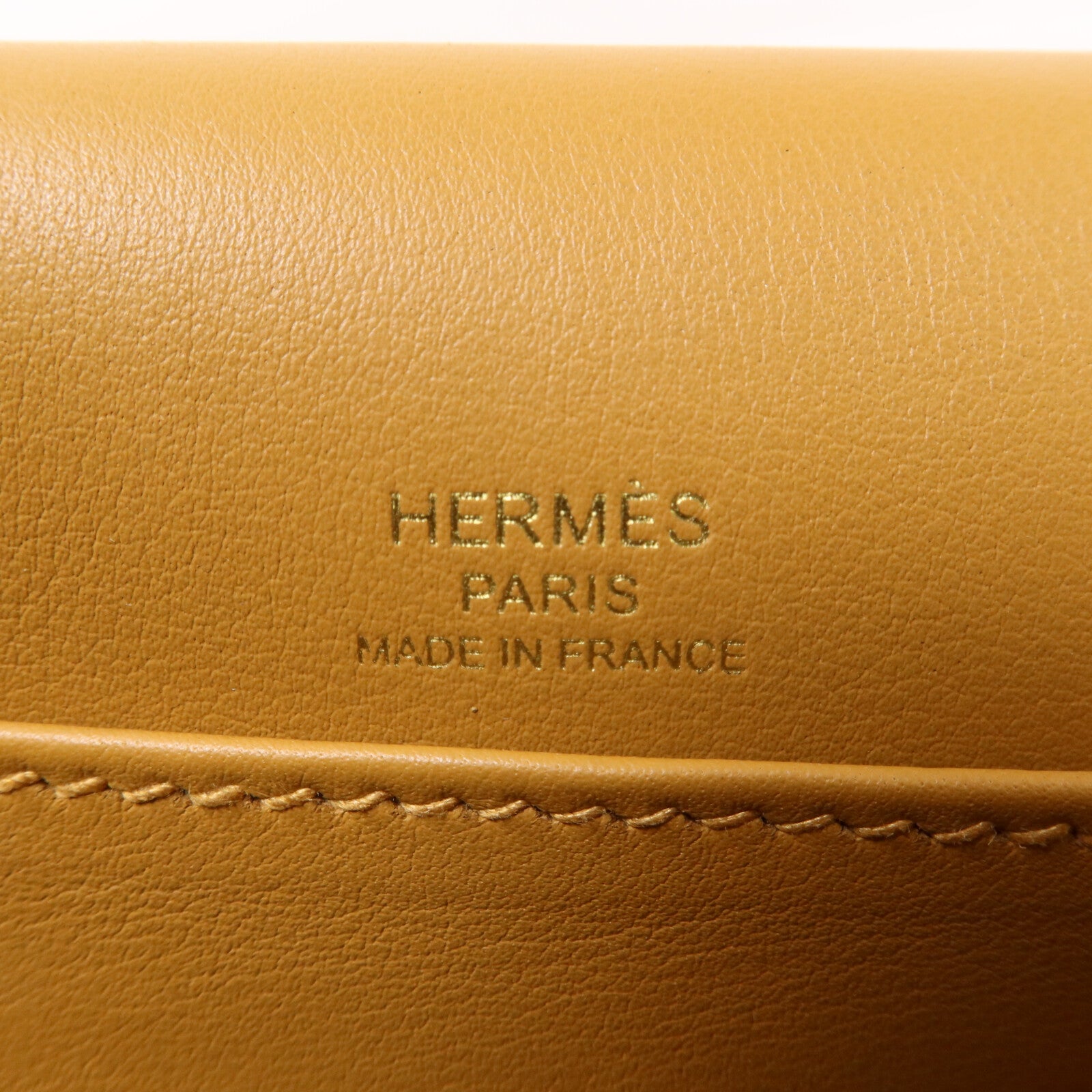 HERMES Chevre皮革Geta肩背袋Caramel