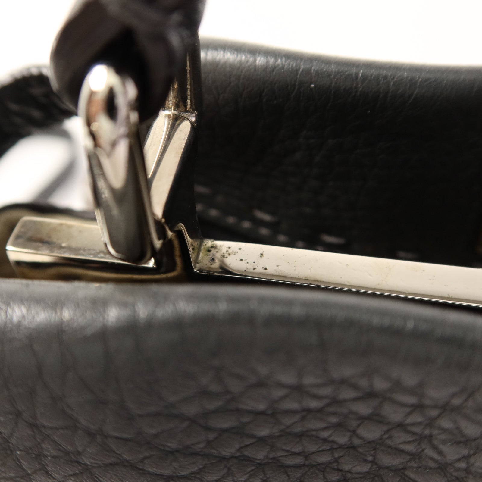 FENDI 【激減優惠】蛇皮皮革/牛皮皮革Mini Peekaboo銀扣手挽肩背兩用袋