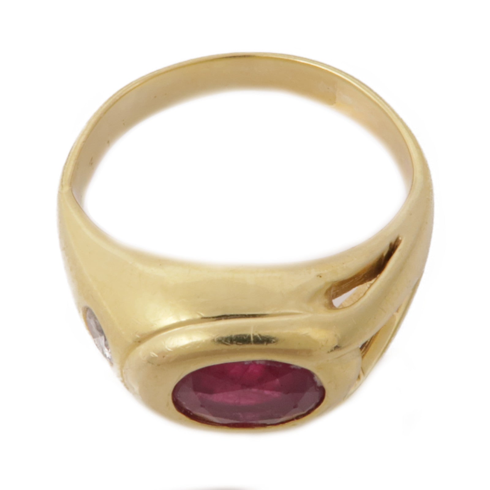 JEWELRY 18K黃金Ruby/Diamond Ring紅寶石/鑽石戒指US#6.75