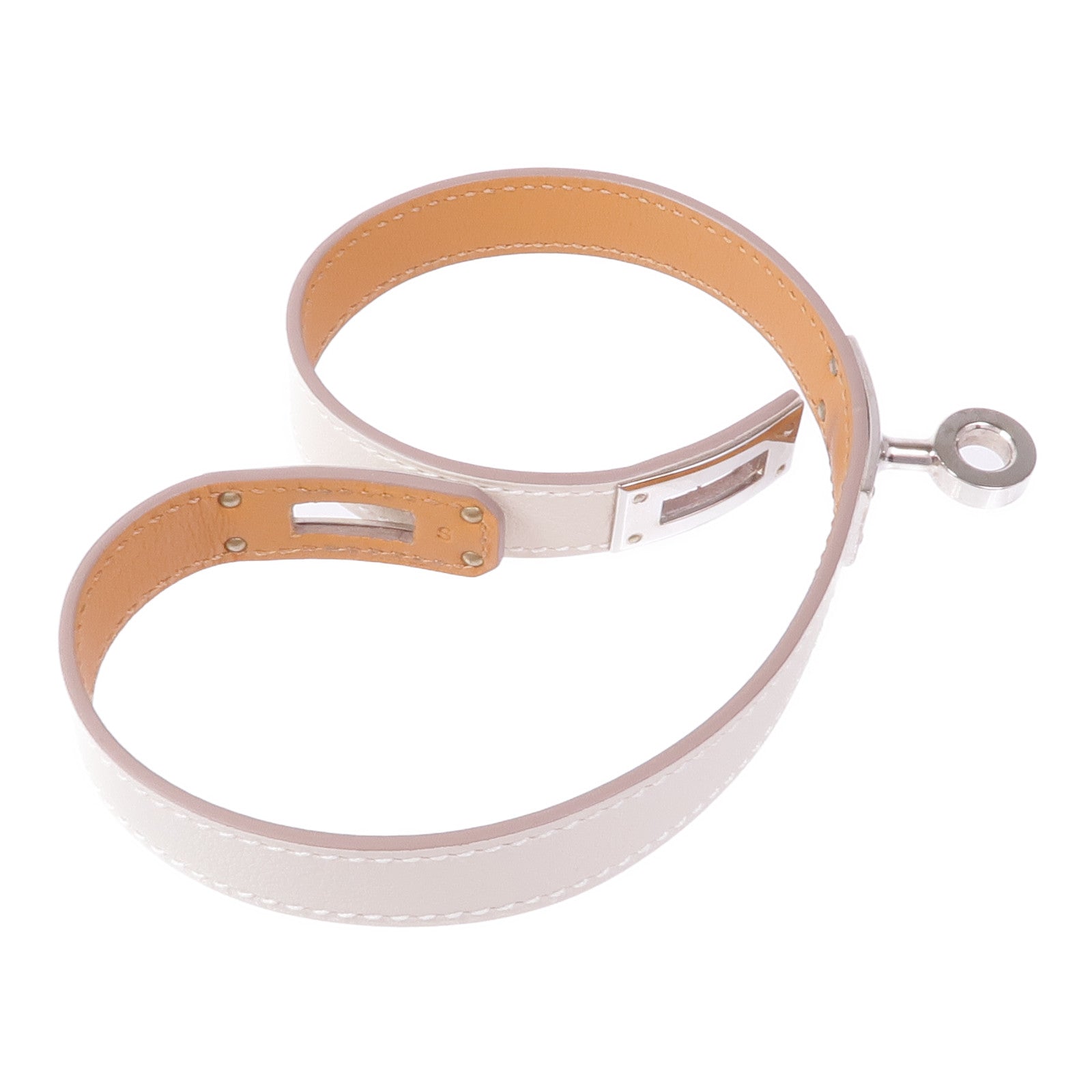 HERMES Swift皮革Kelly Double Tour Bracelet銀扣手帶