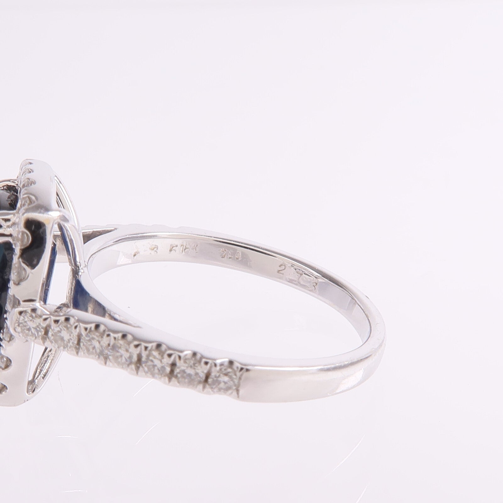 JEWELRY 18K白金Sapphire Diamond Ring藍寶石/鑽石戒指US#5