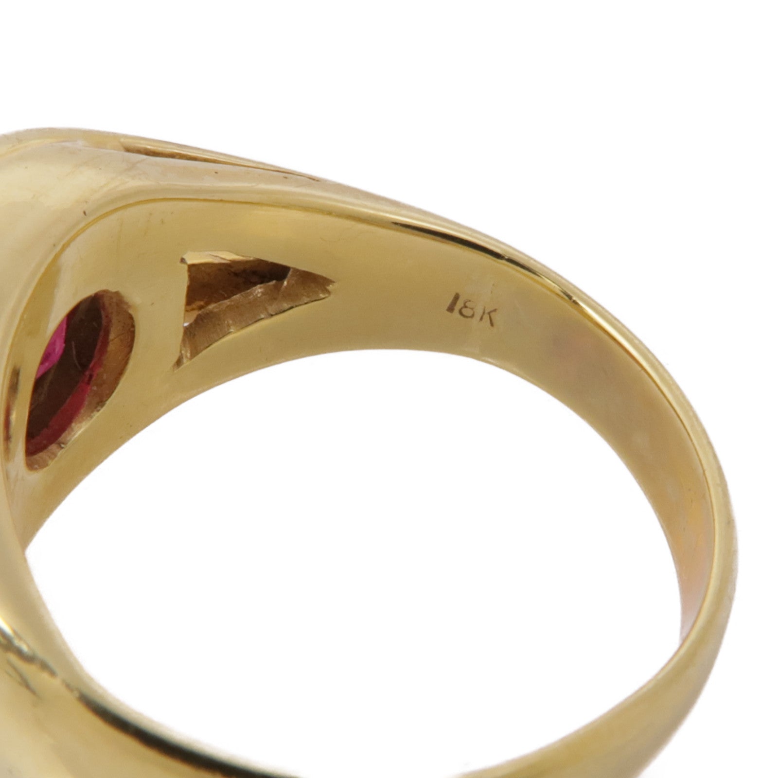 JEWELRY 18K黃金Ruby/Diamond Ring紅寶石/鑽石戒指US#6.75