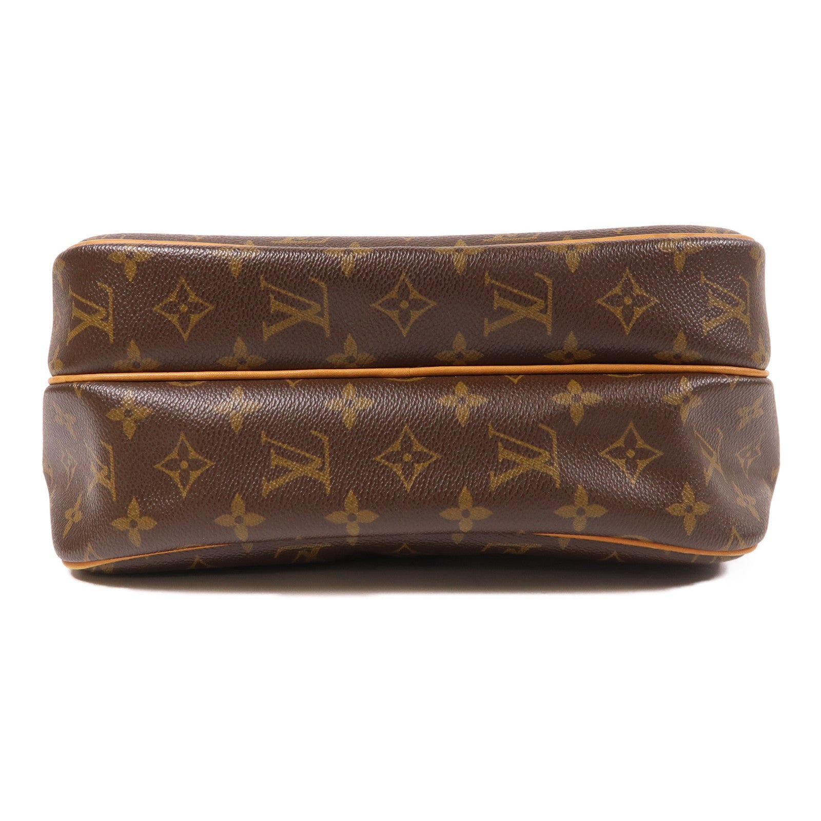 LOUIS VUITTON Monogram Reporter PM金扣肩背袋棕色
