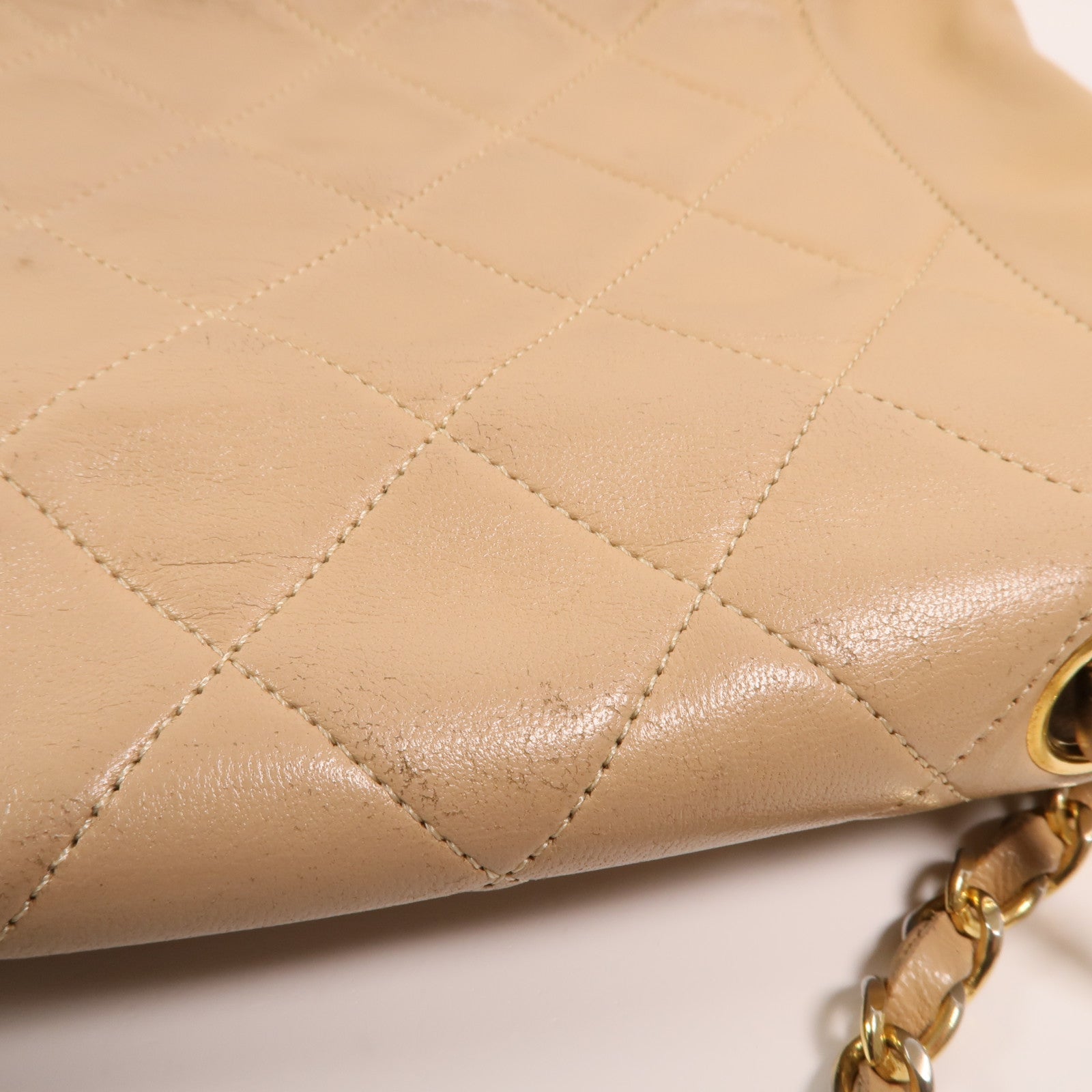 CHANEL 羊皮皮革Chain Shoulder金扣鏈帶肩背袋
