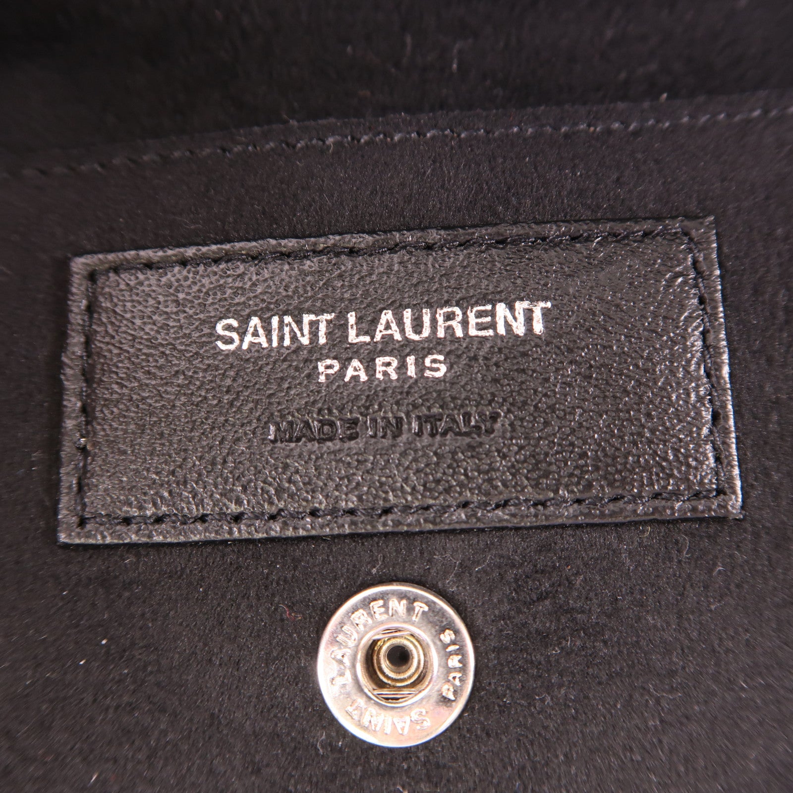 SAINT LAURENT 羊皮皮革Teddy銀扣肩背袋