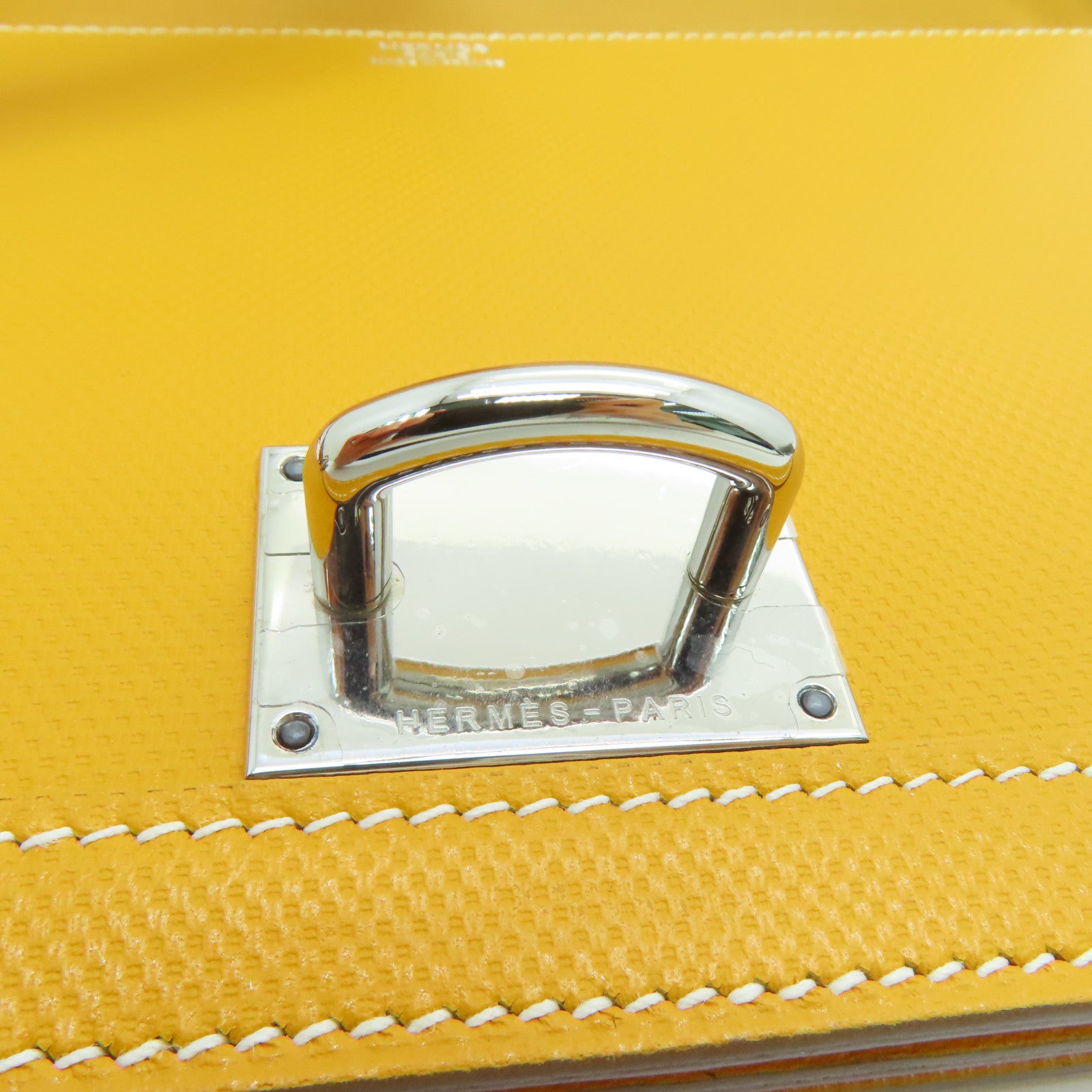 HERMES Grain d'H Leather Chaine D'ancre Silver Buckle