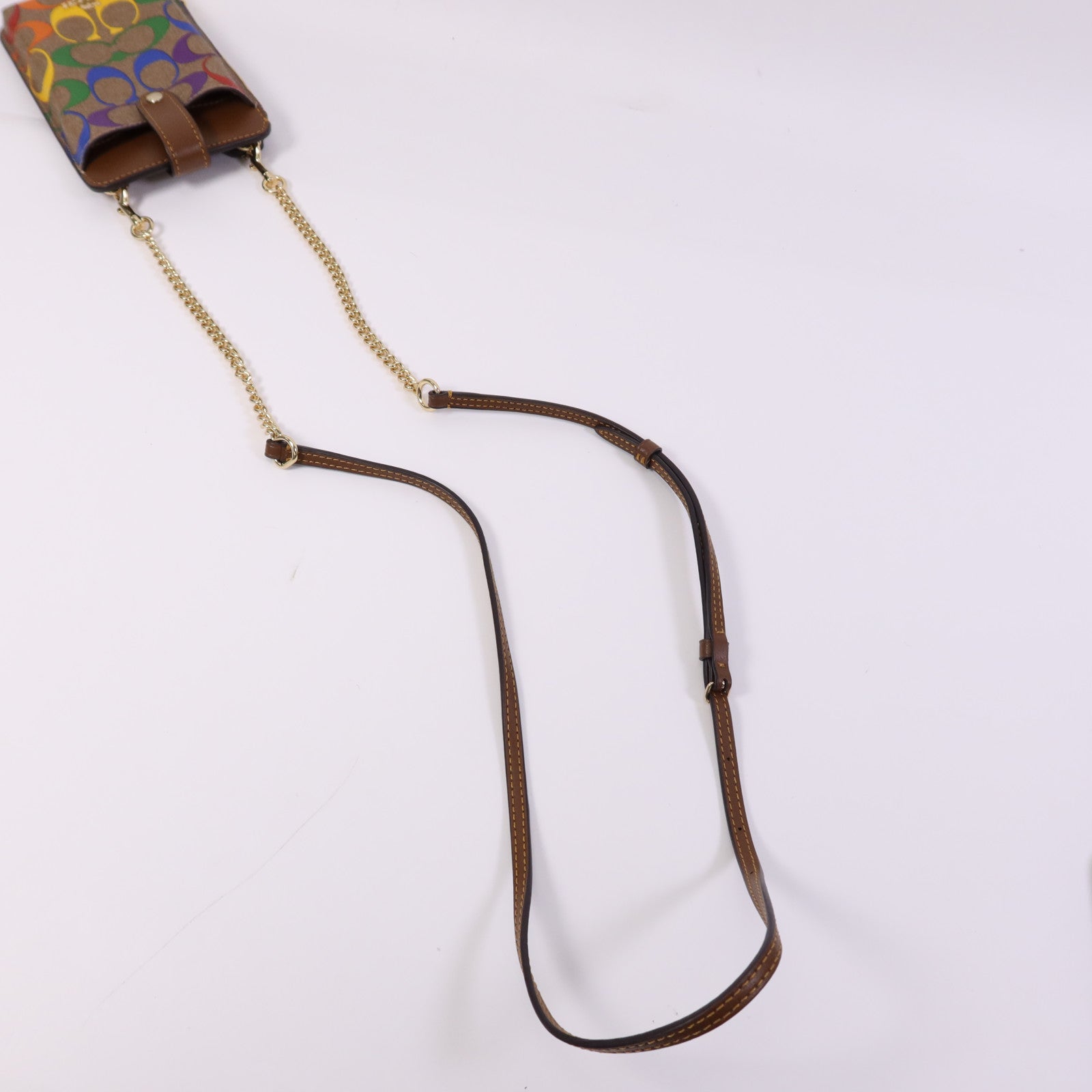 COACH 帆布Phone Case金扣肩背袋
