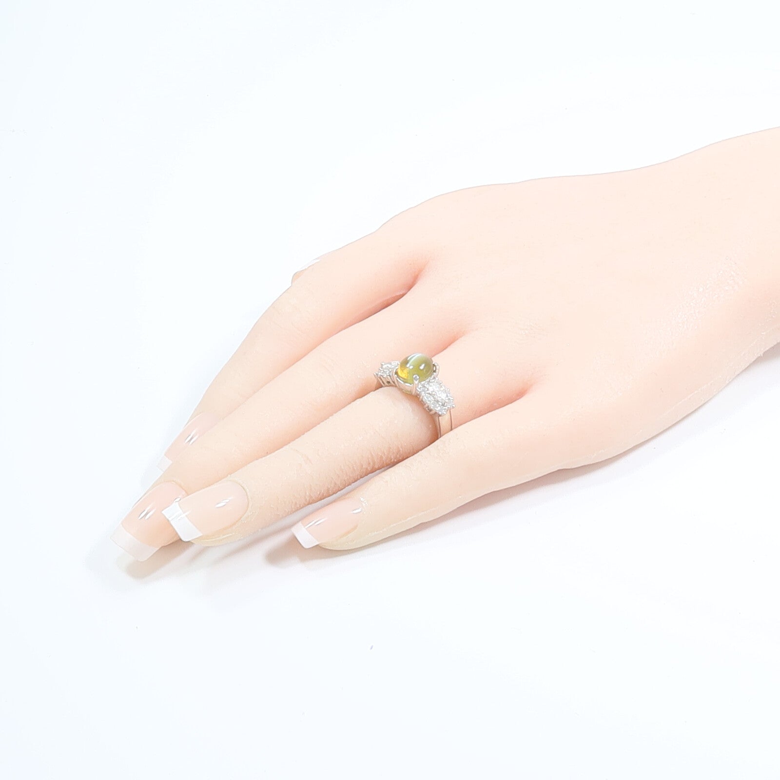 JEWELRY PT900鉑金Cat's Eye Diamond Ring貓眼石/鑽石戒指