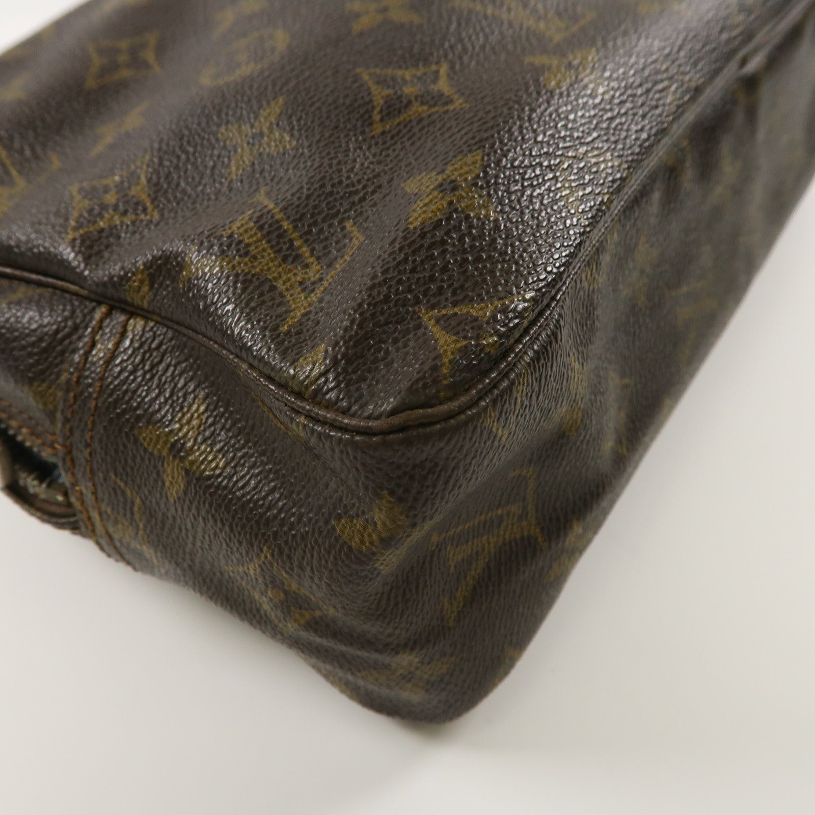 LOUIS VUITTON Monogram Trousse Toilette銀扣手拿包啡色