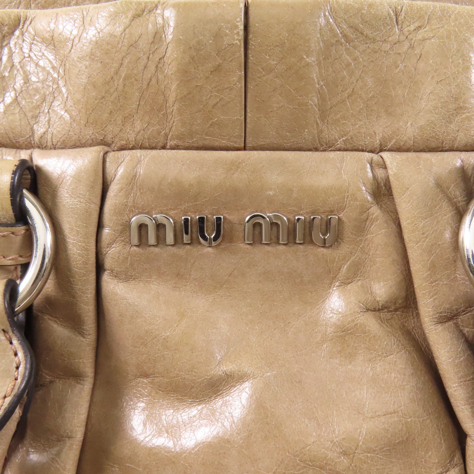 Miu Miu 皮革2 Way Bag銀扣手挽肩背兩用袋