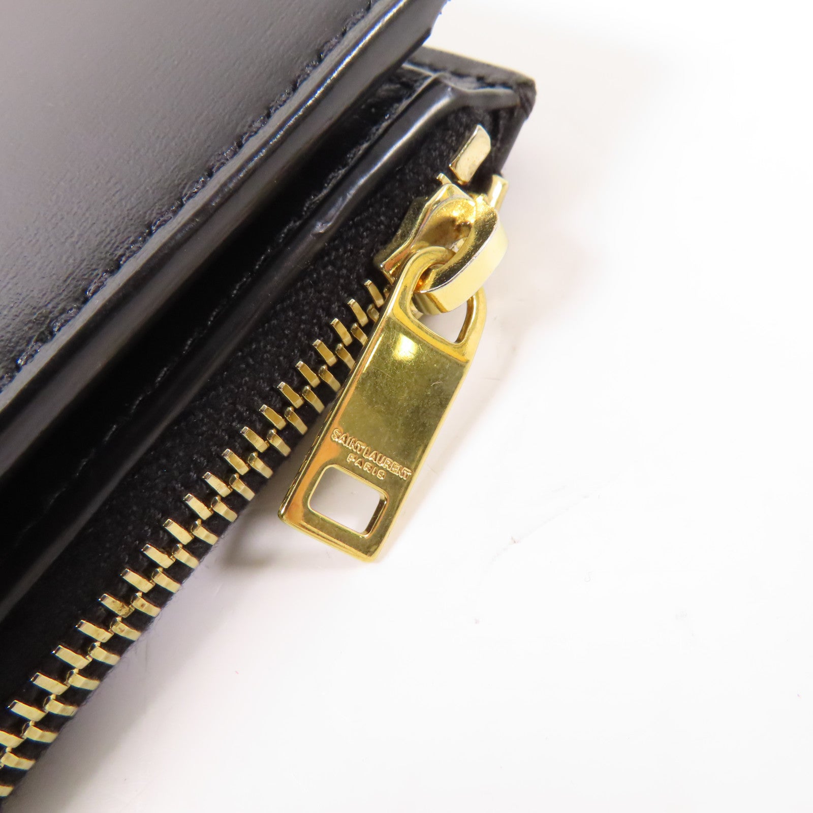 SAINT LAURENT 牛皮皮革Wallet金扣錢包