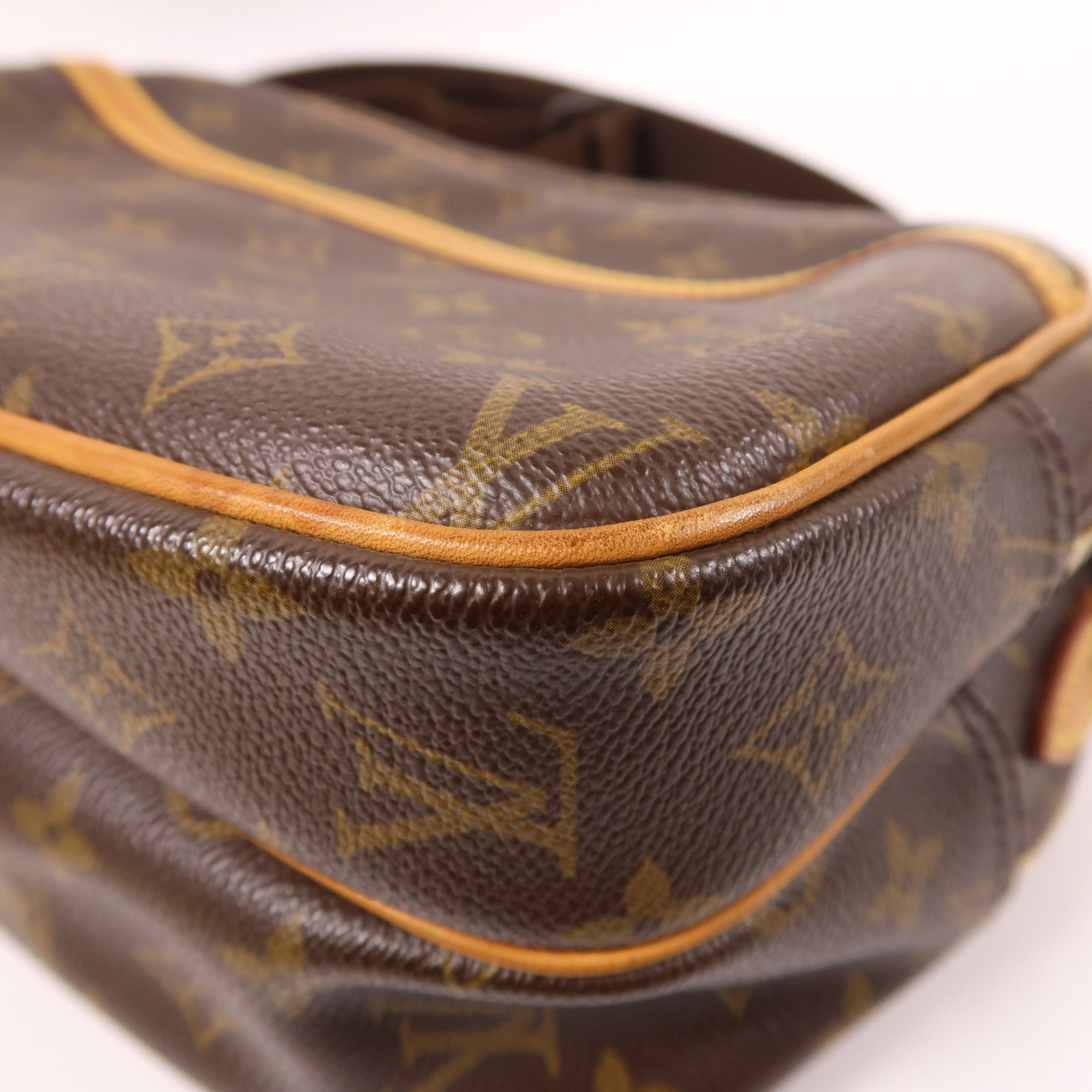 LOUIS VUITTON Monogram Reporter PM金扣肩背袋棕色