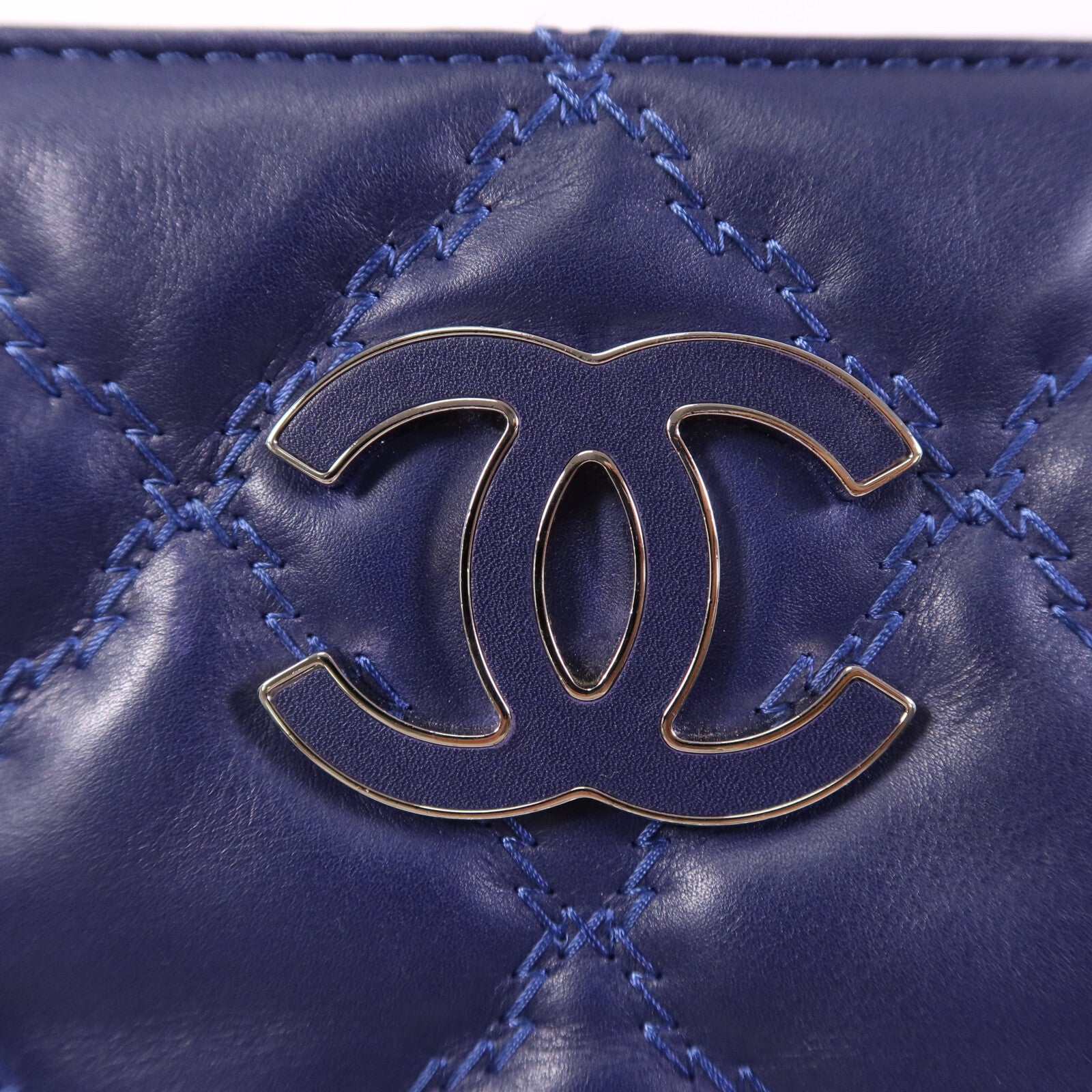 CHANEL 牛皮皮革Chain Shoulder Bag銀扣鏈帶肩背袋