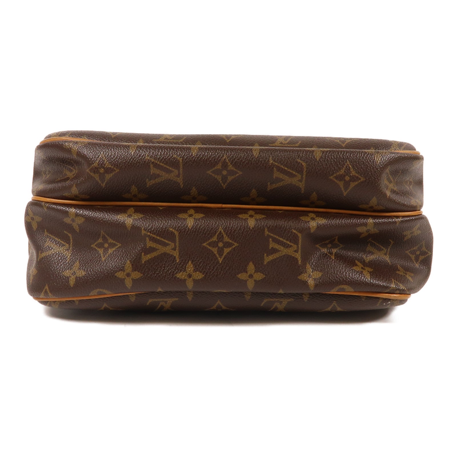 LOUIS VUITTON Monogram Reporter PM金扣肩背袋棕色