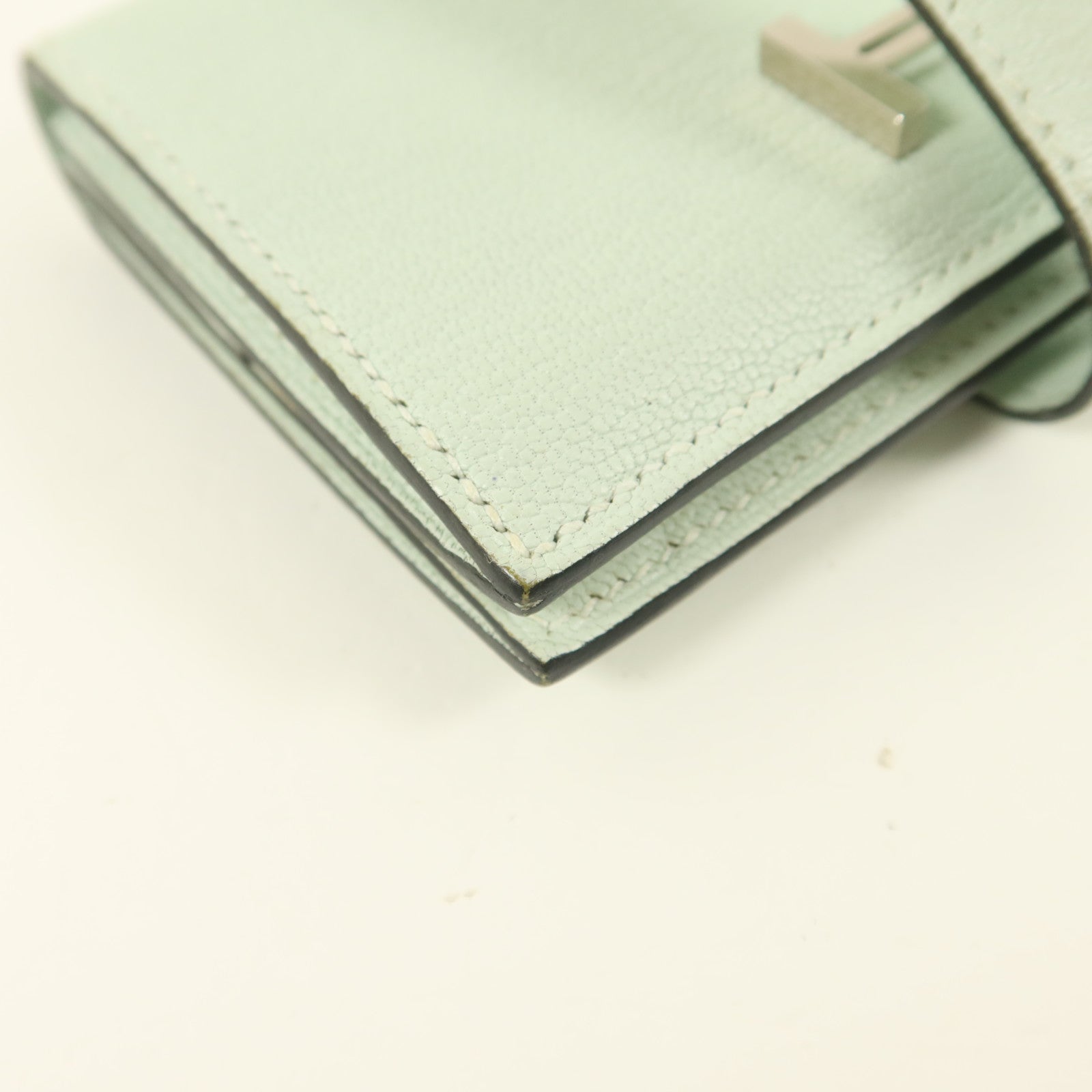 HERMES 【激減優惠】Chevre皮革Bearn Mini Wallet錢包Vert Peppermint