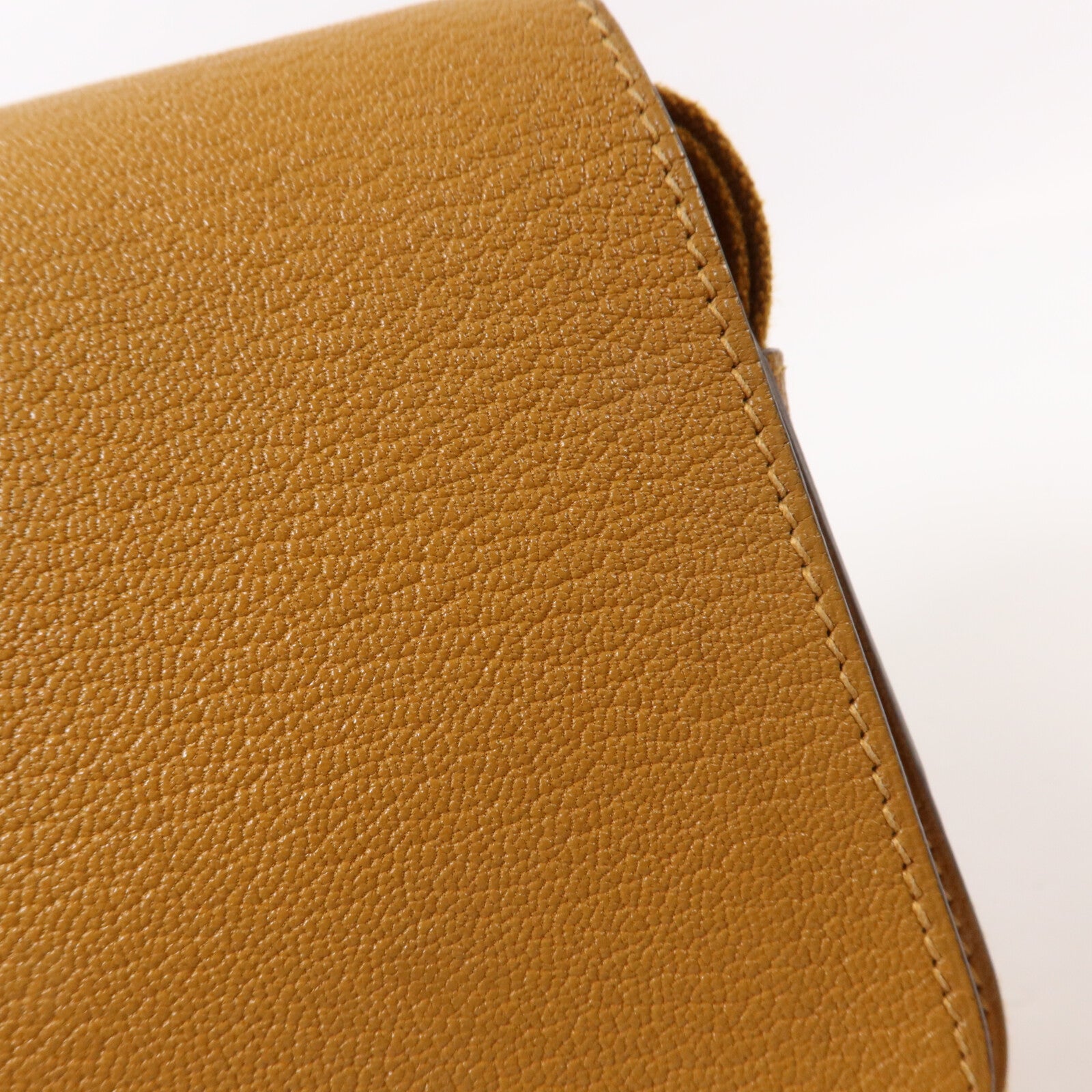 HERMES Chevre皮革Geta肩背袋Caramel