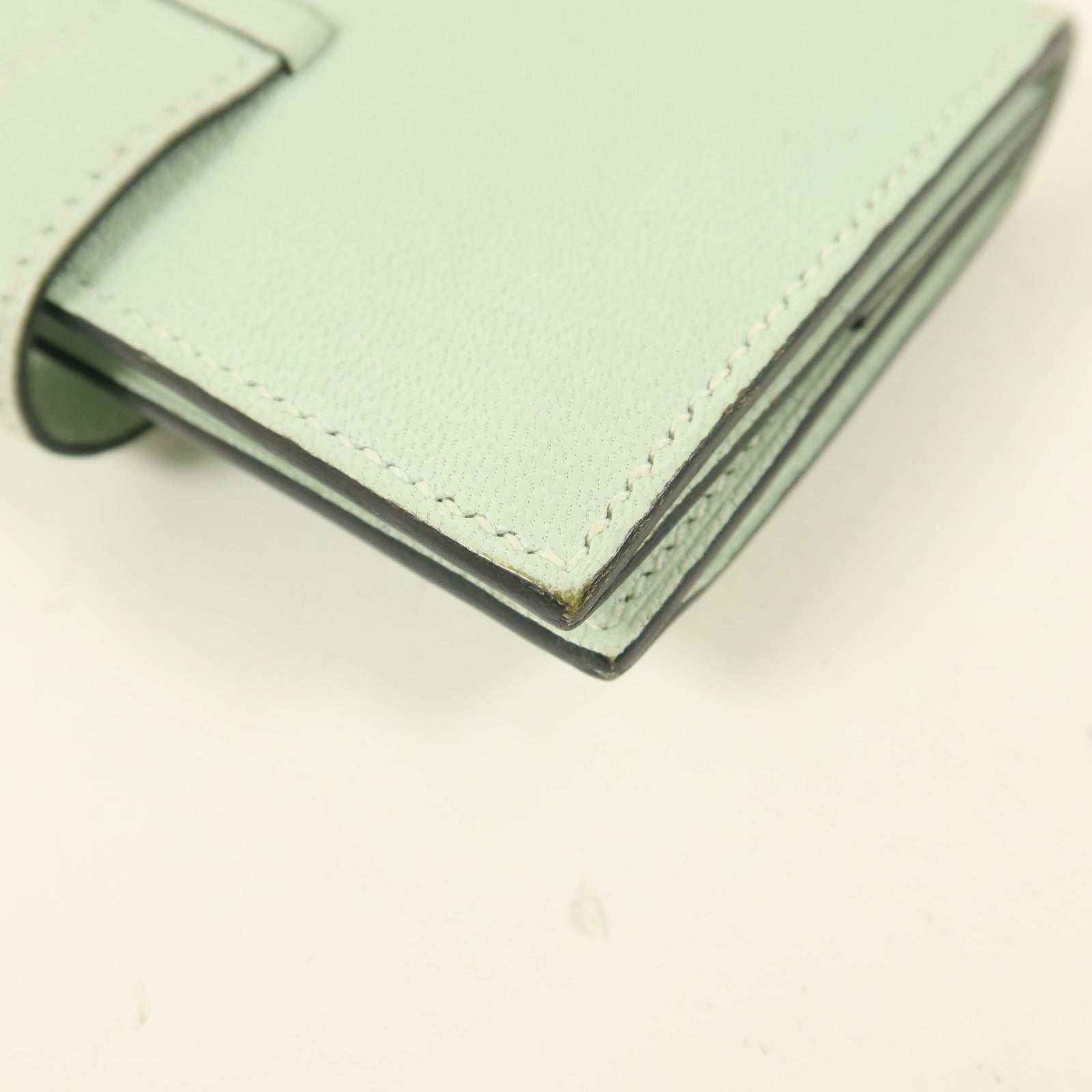 HERMES 【激減優惠】Chevre皮革Bearn Mini Wallet錢包Vert Peppermint
