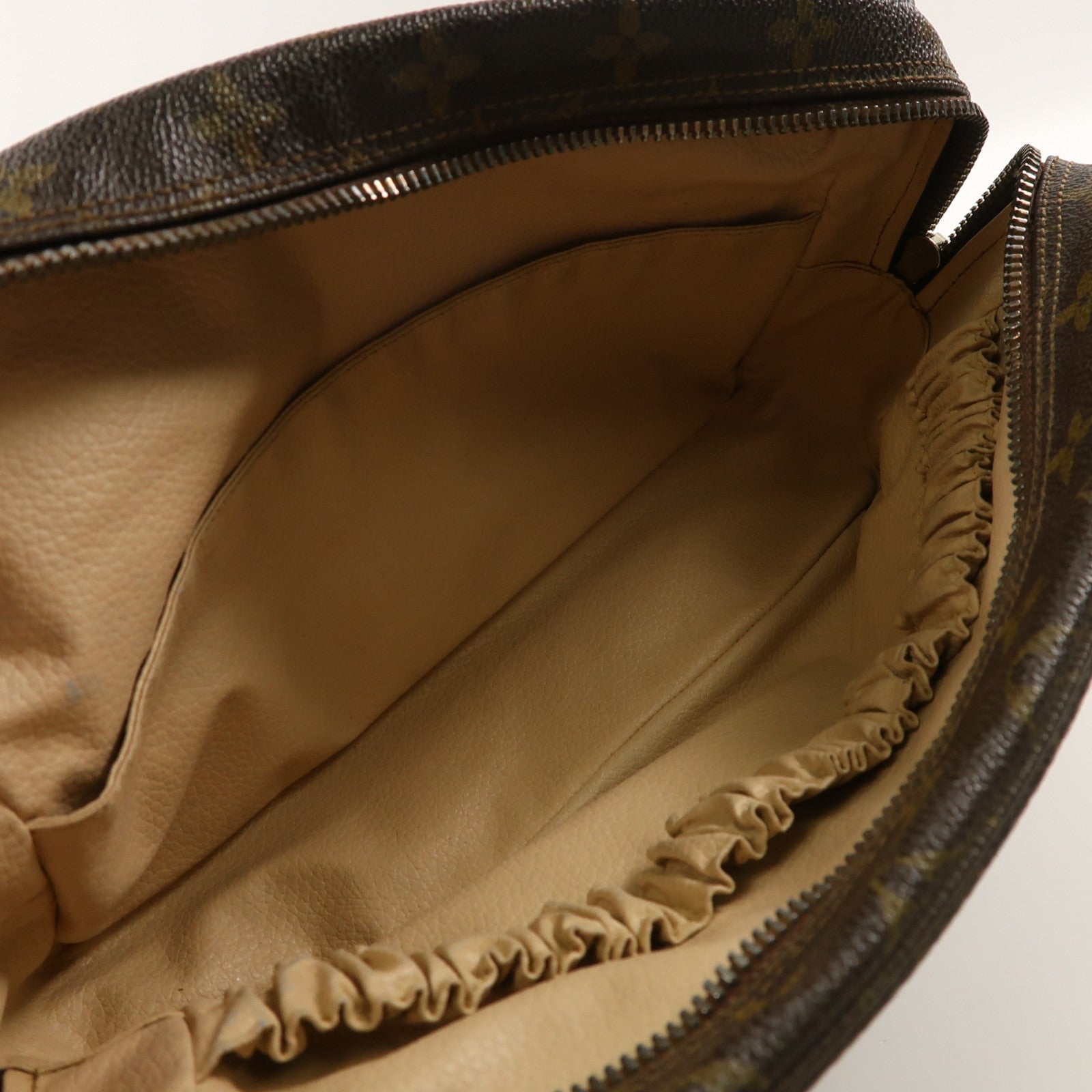 LOUIS VUITTON Monogram Trousse Toilette銀扣手拿包啡色