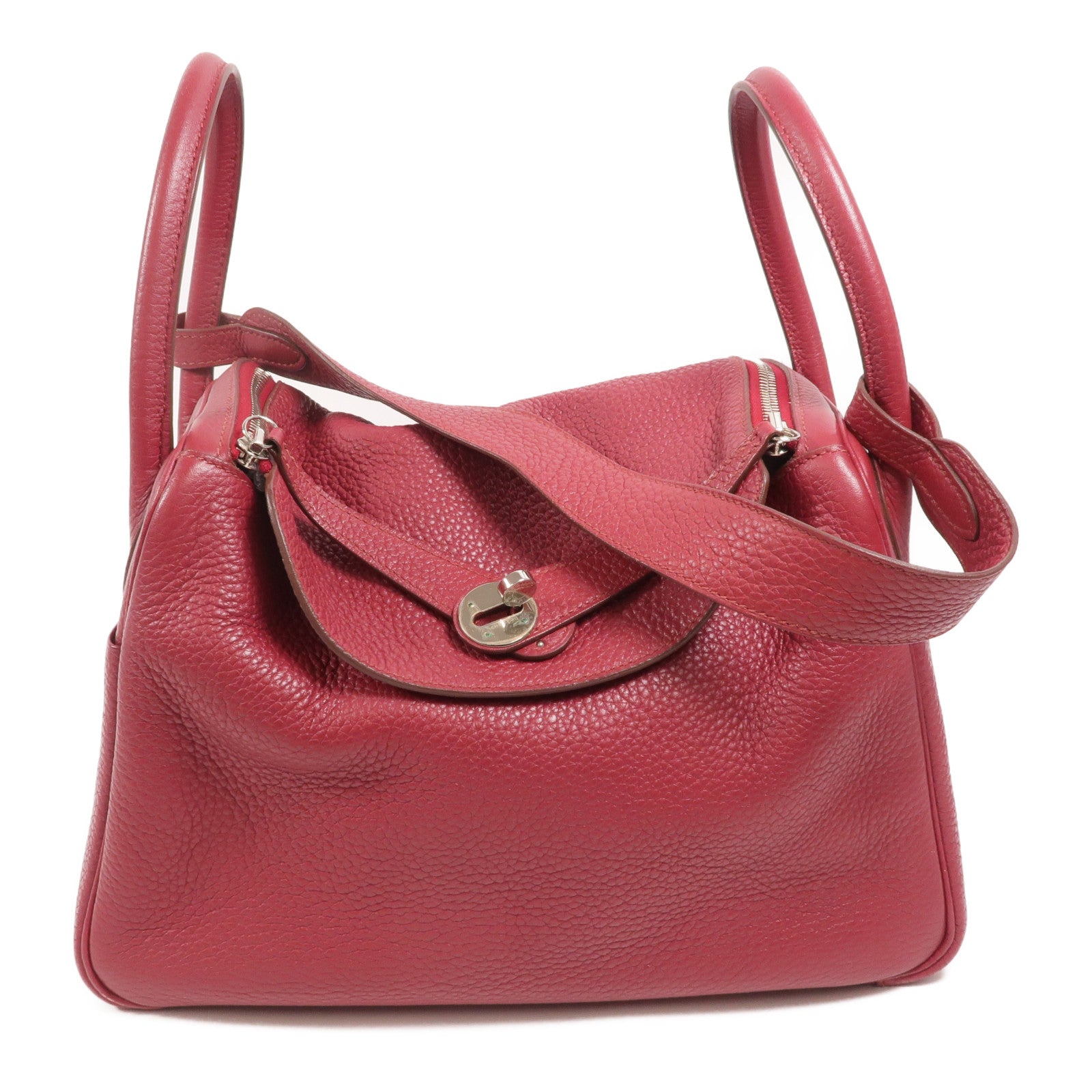 HERMES Clemence皮革Lindy 30手挽肩背兩用袋Ruby