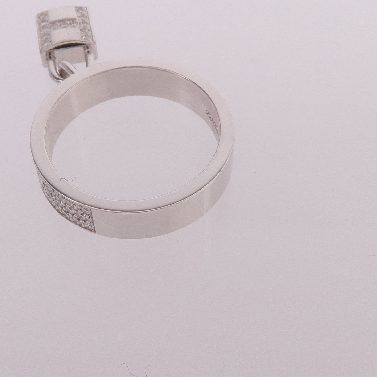 HERMES 18K白金Kelly Cadenas Ring鑽石戒指Hermes#51/US#5.75