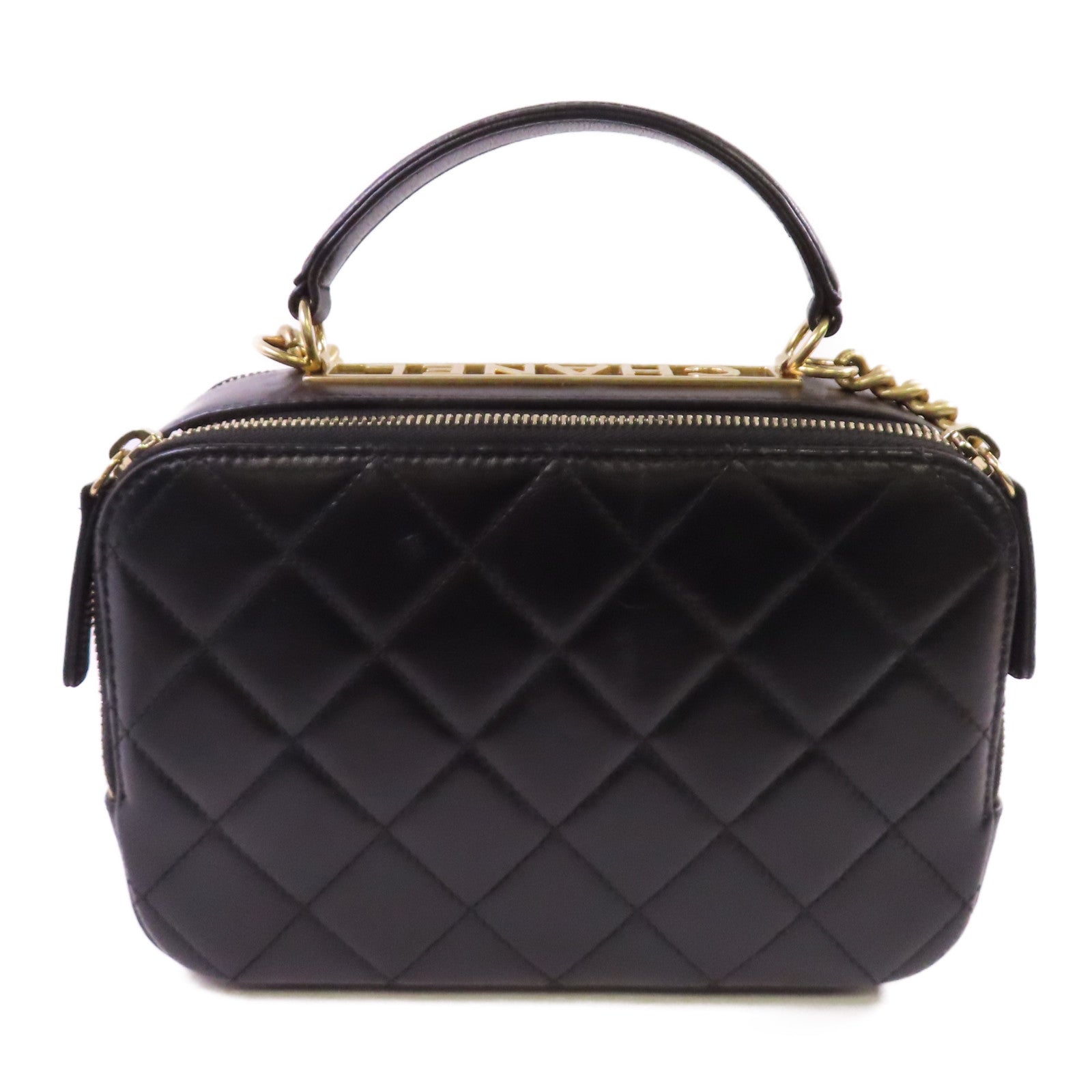 CHANEL 羊皮皮革2Way Chain Shoulder Bag金扣鏈帶手挽肩背兩用袋