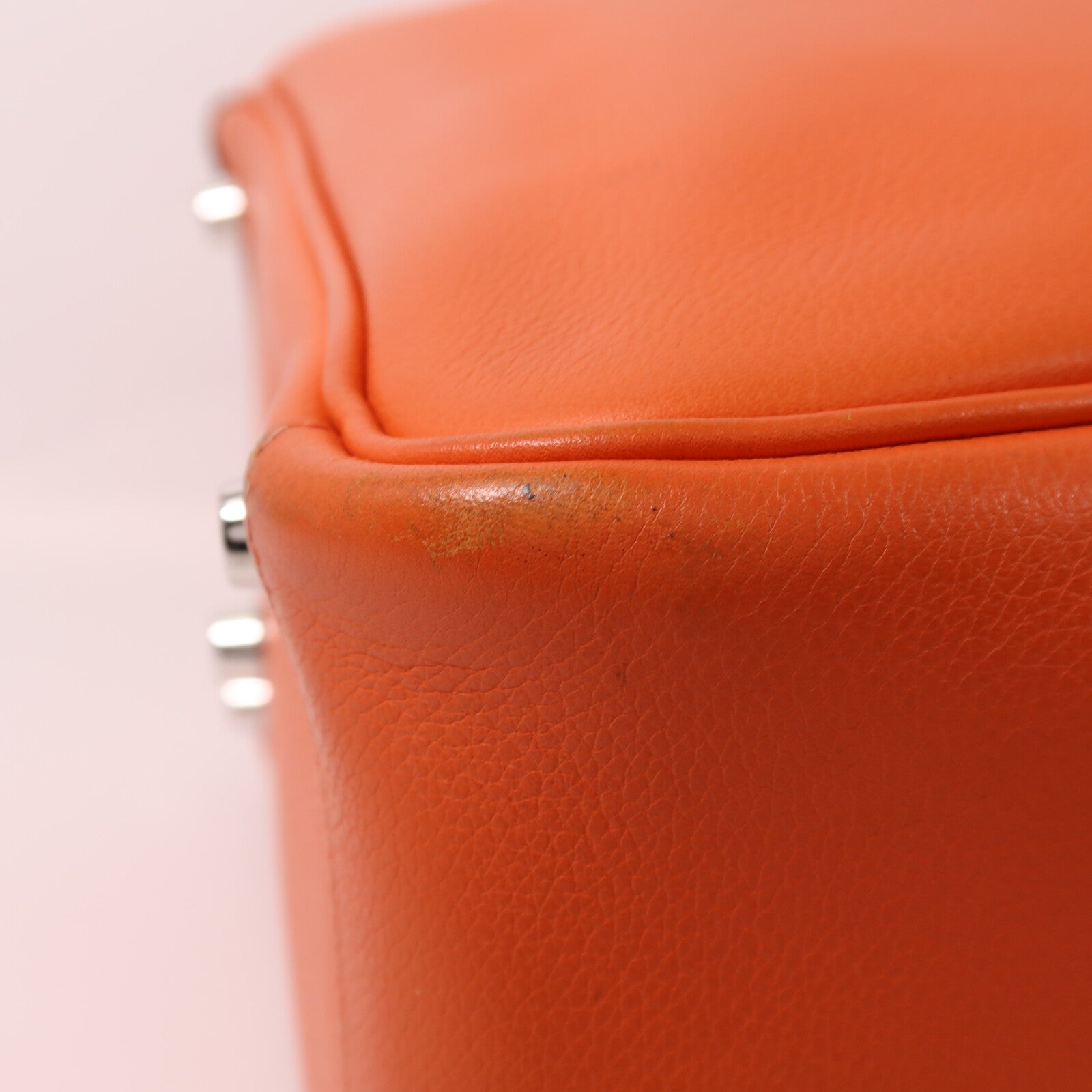 HERMES Evercolor皮革Lindy 26銀扣手挽肩背兩用袋Orange Poppy